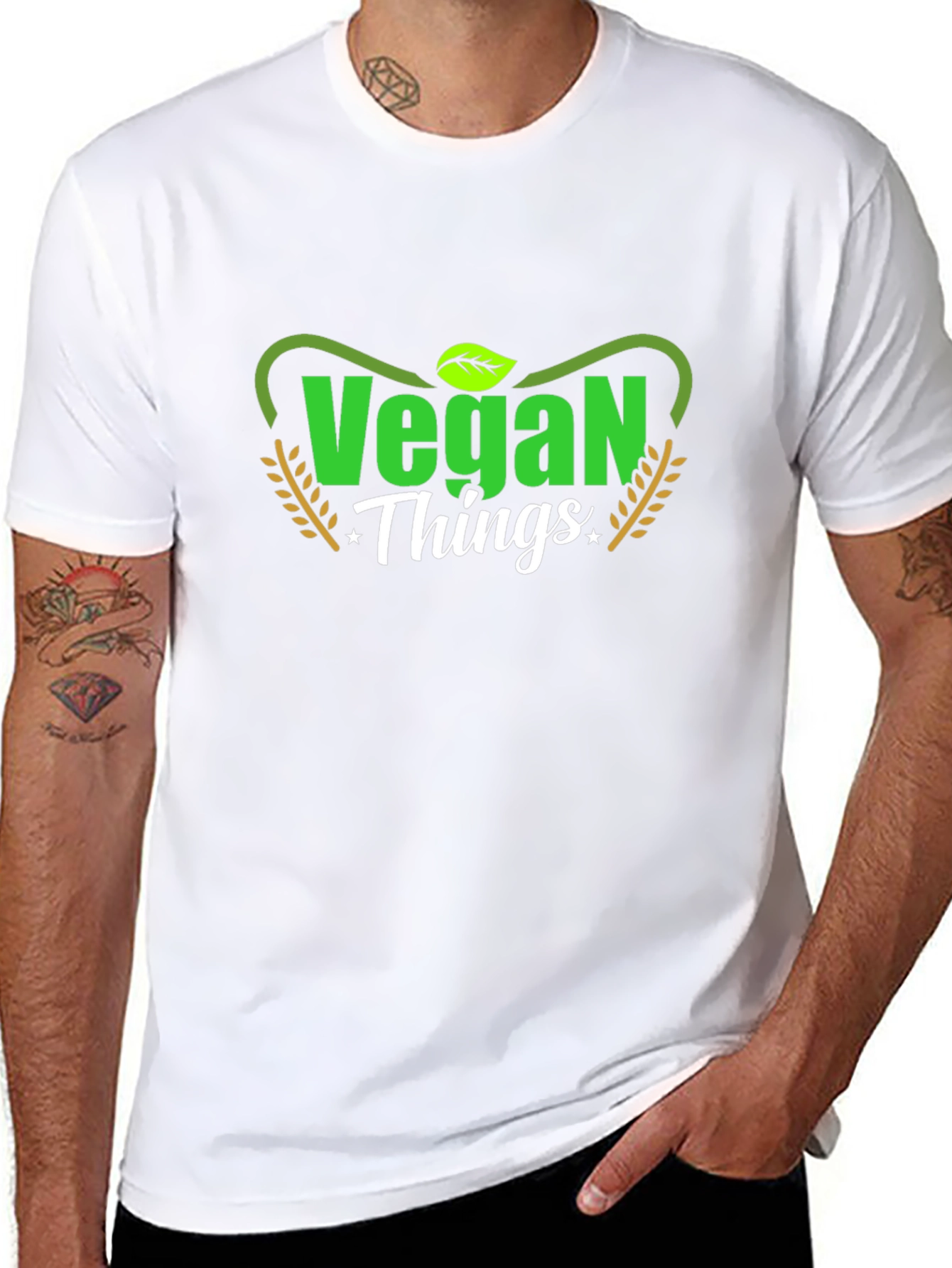 Vegan Things Black Graphic T-Shirt