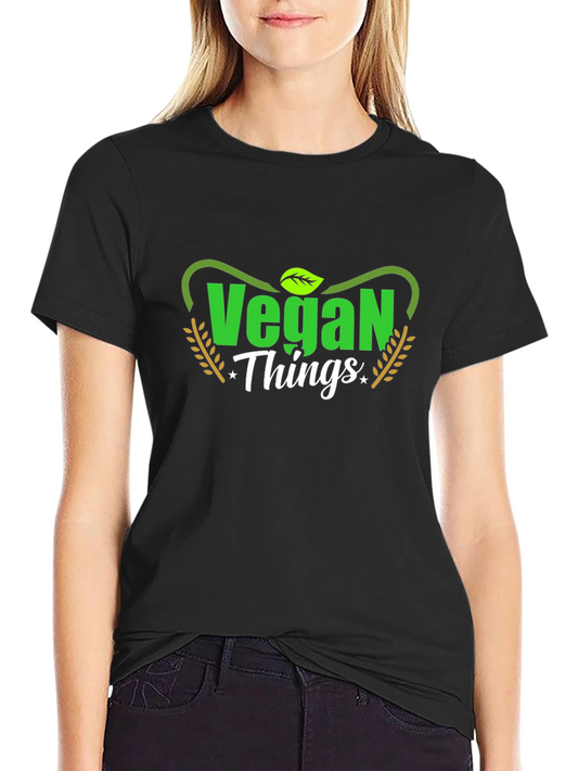 Vegan Things Black Graphic T-Shirt