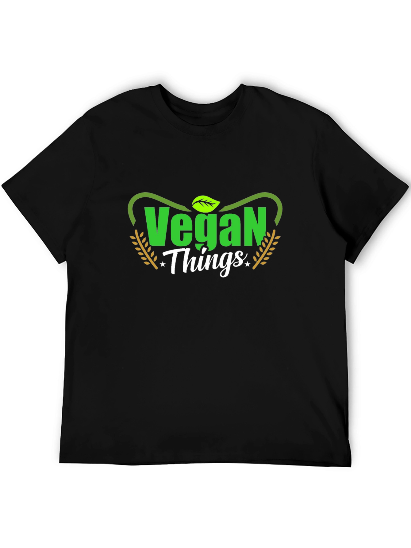 Vegan Things Black Graphic T-Shirt