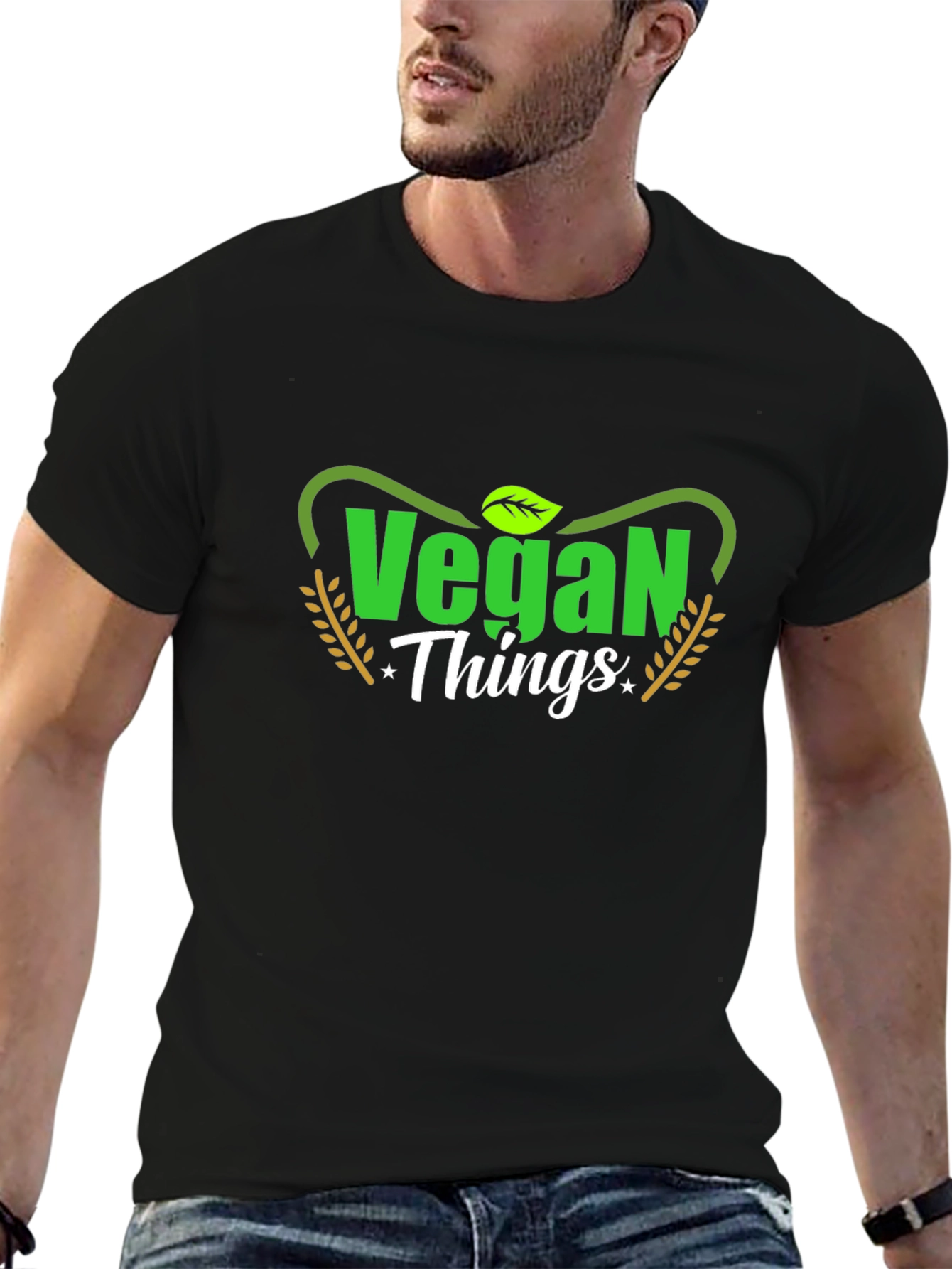 Vegan Things Black Graphic T-Shirt