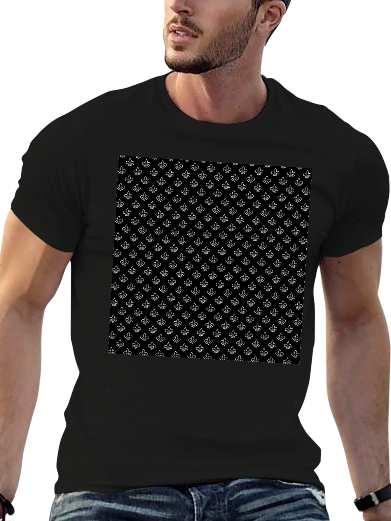 Fleur-de-Lis Pattern T-Shirt - Classic Design