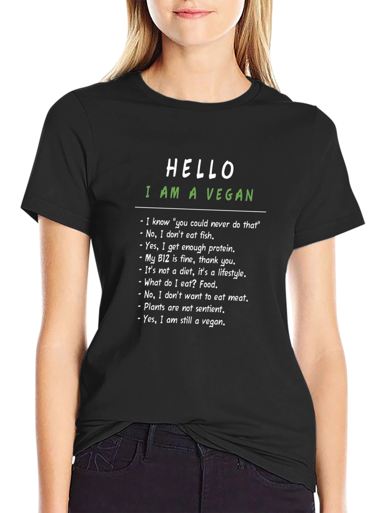 Vegan Statement T-Shirt - Hello I am a Vegan