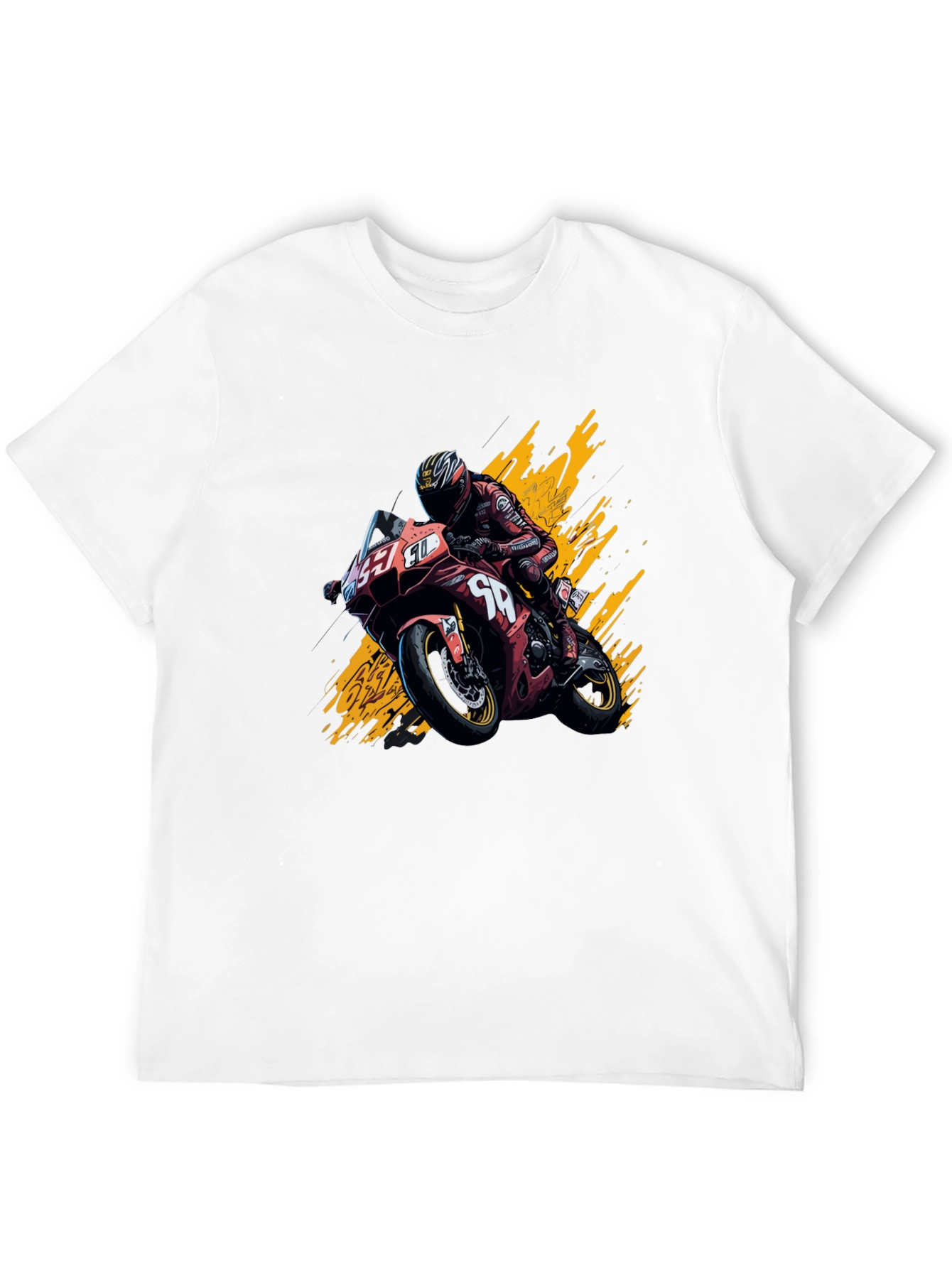 Motorcycle Rider Graphic T-Shirt - Black Cotton Tee