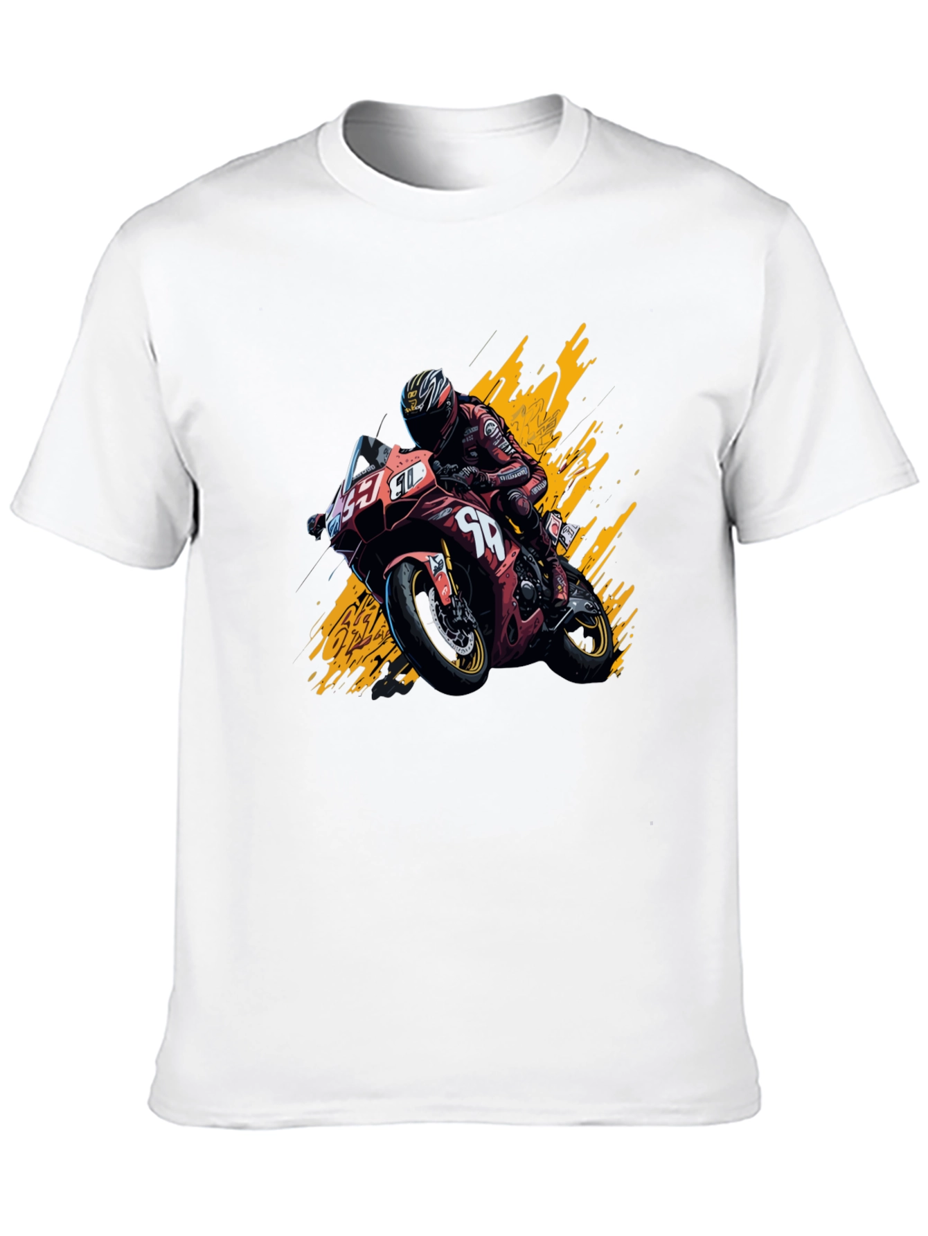 Motorcycle Rider Graphic T-Shirt - Black Cotton Tee