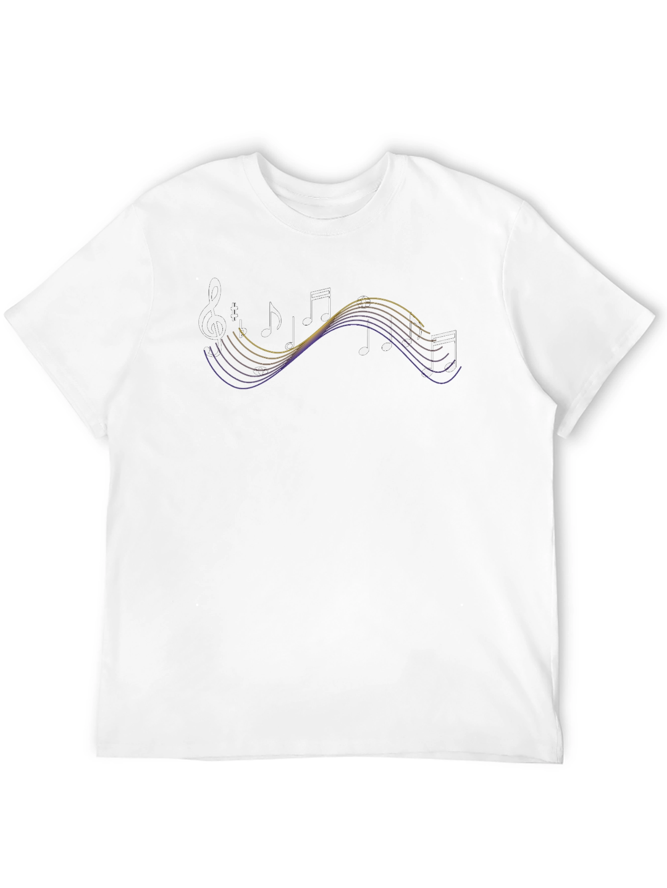 Musical Notes Graphic T-Shirt - Black Cotton Tee