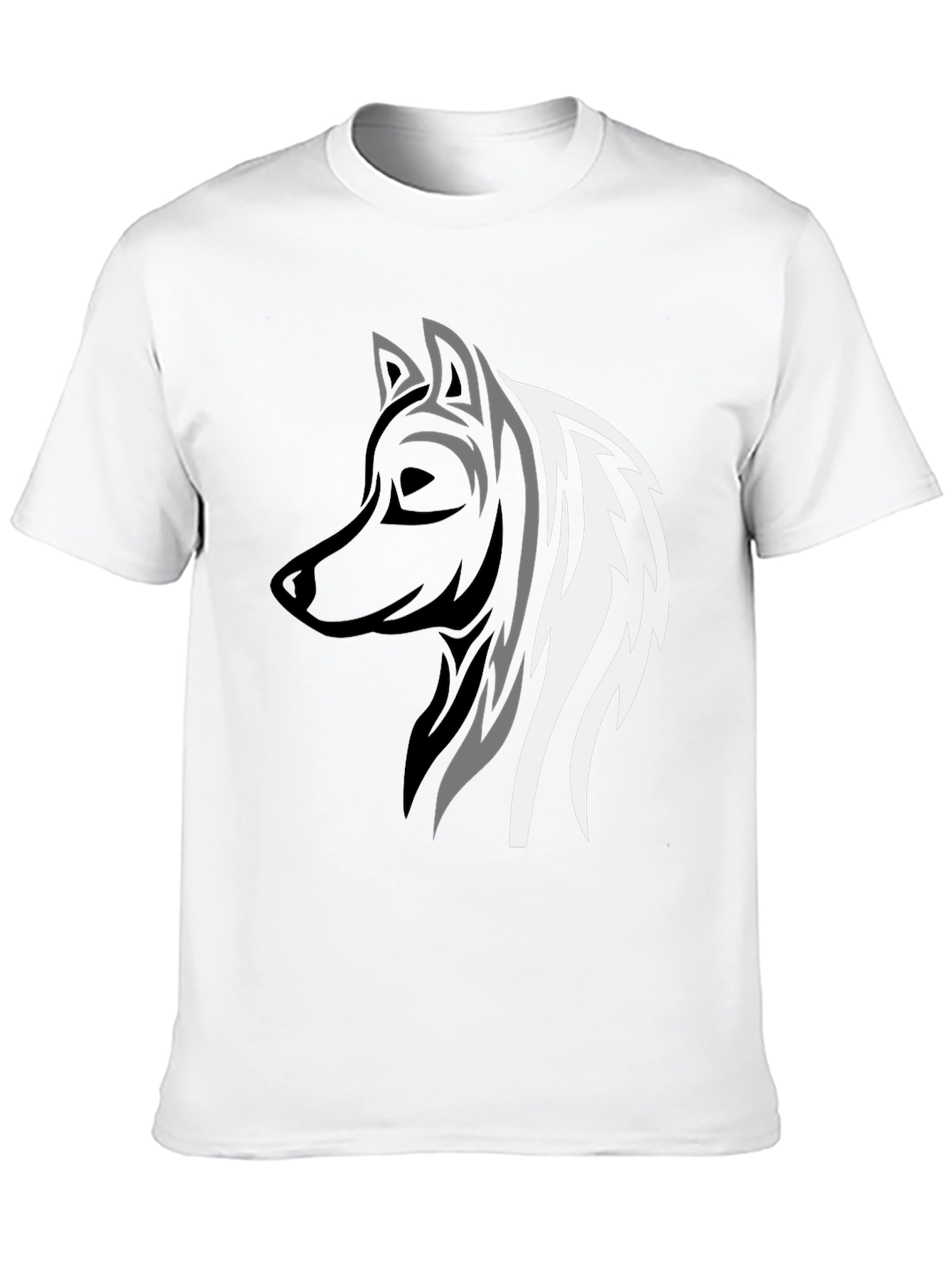Wolf Graphic Print Tee - Stylish Mens Black T-Shirt