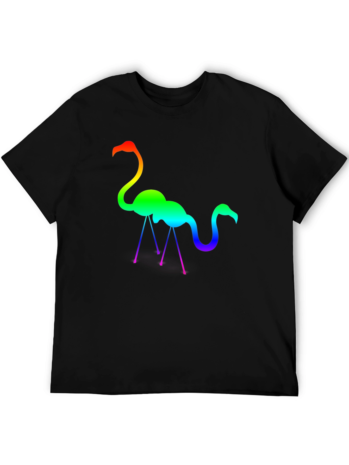 Rainbow Flamingo Graphic Tee - Stylish Cotton T-Shirt