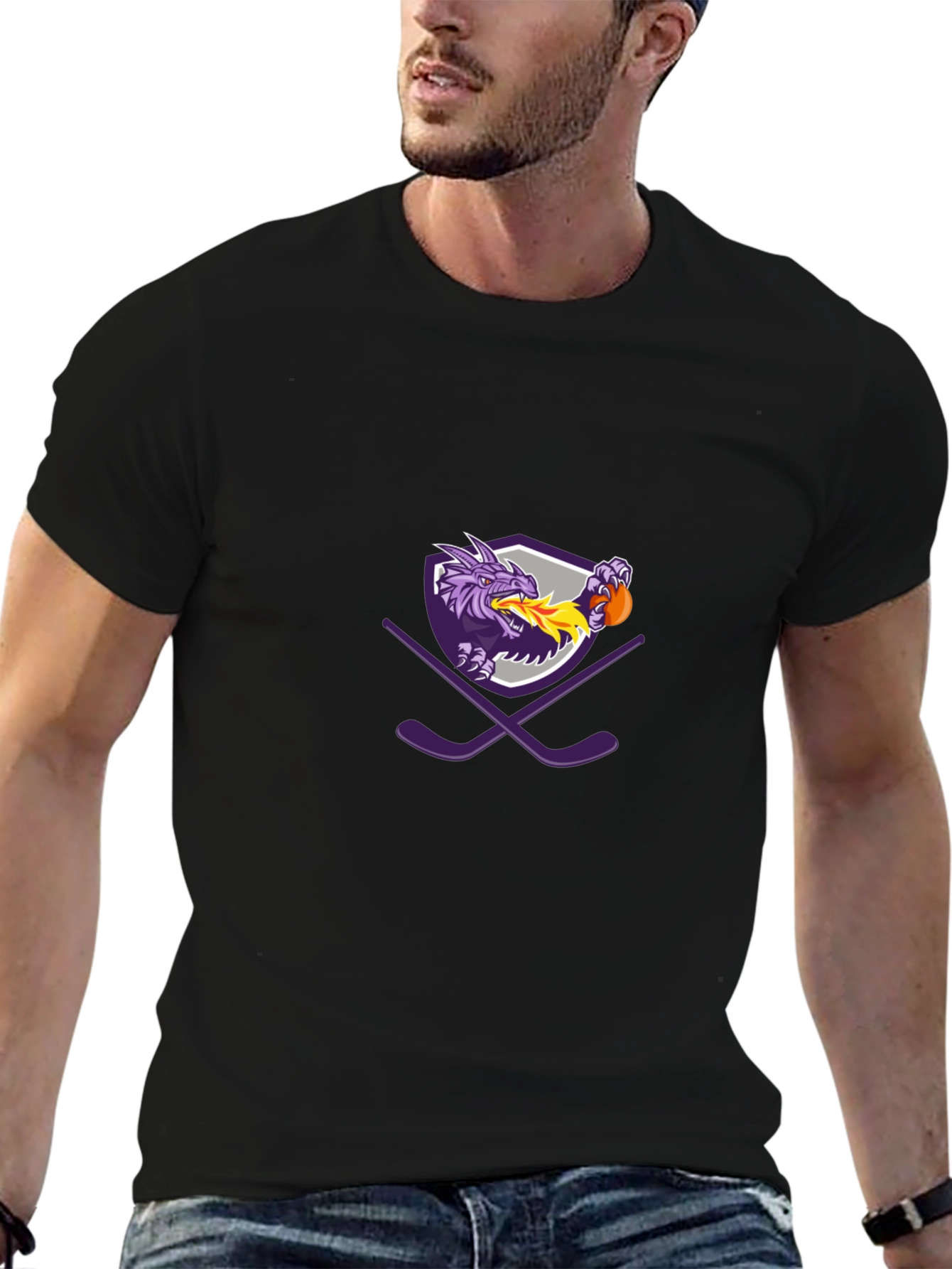 Dragon Hockey Team Black T-Shirt