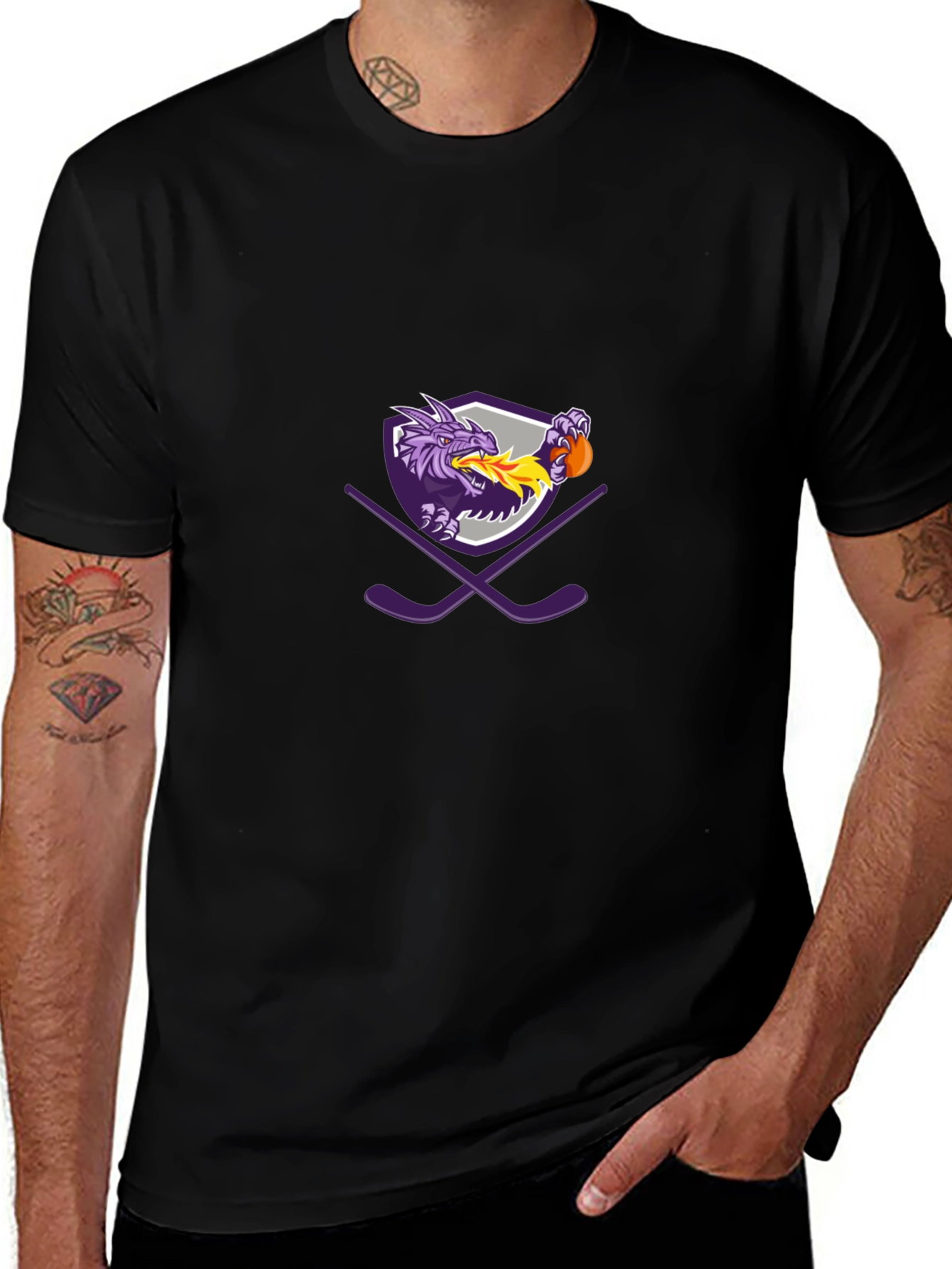 Dragon Hockey Team Black T-Shirt