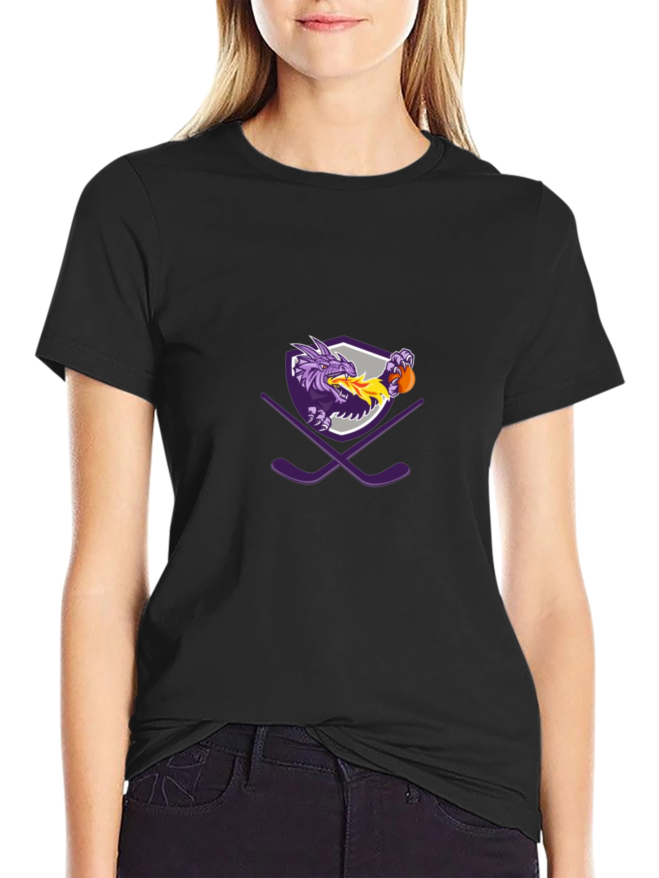 Dragon Hockey Team Black T-Shirt