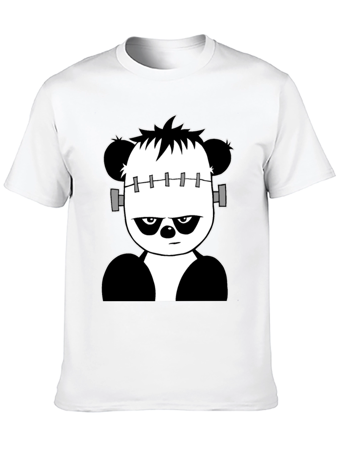 Franken-Panda Graphic Tee - Black Cotton Shirt