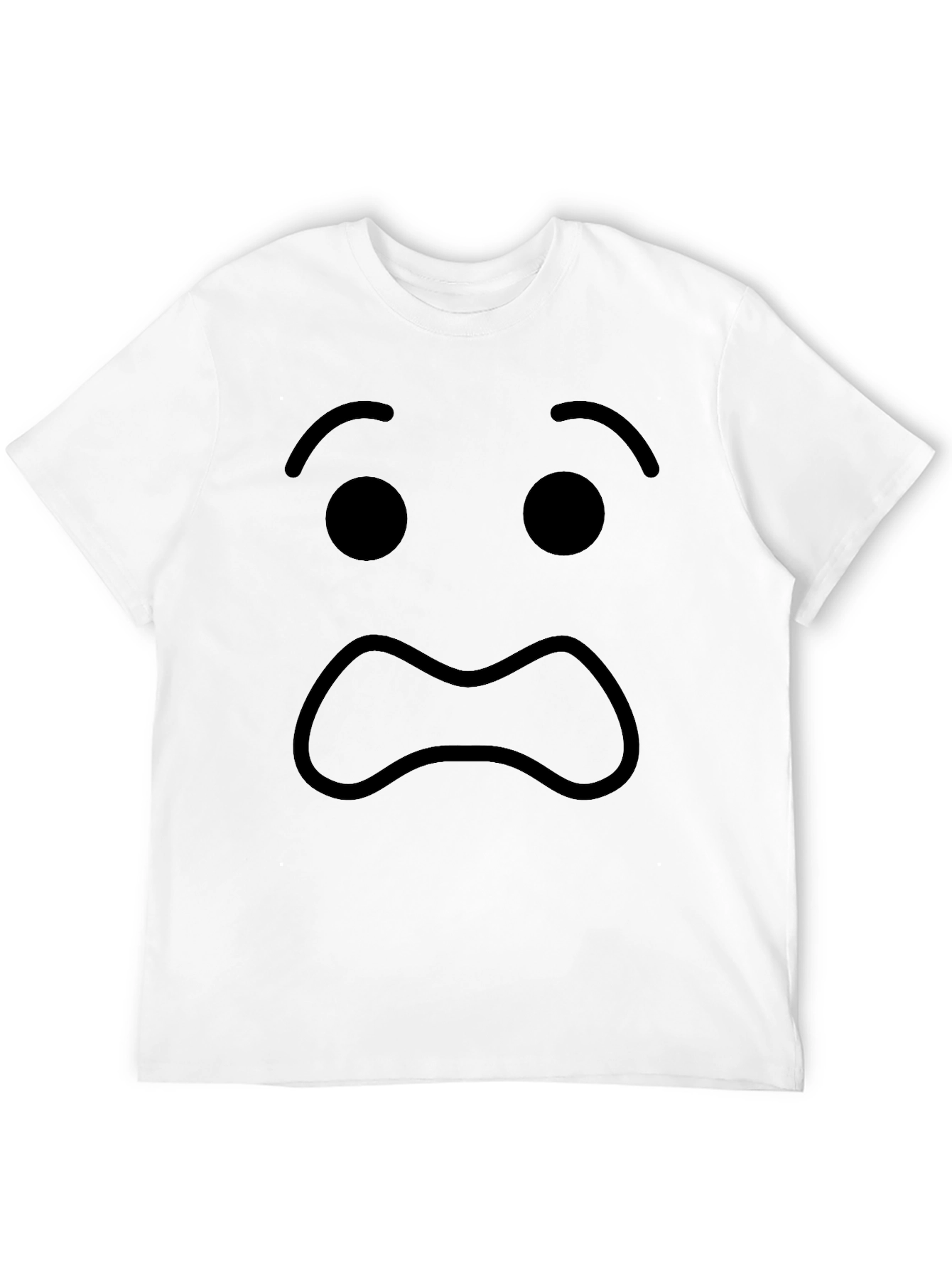 Sad Emoji Black T-Shirt - Express Yourself!
