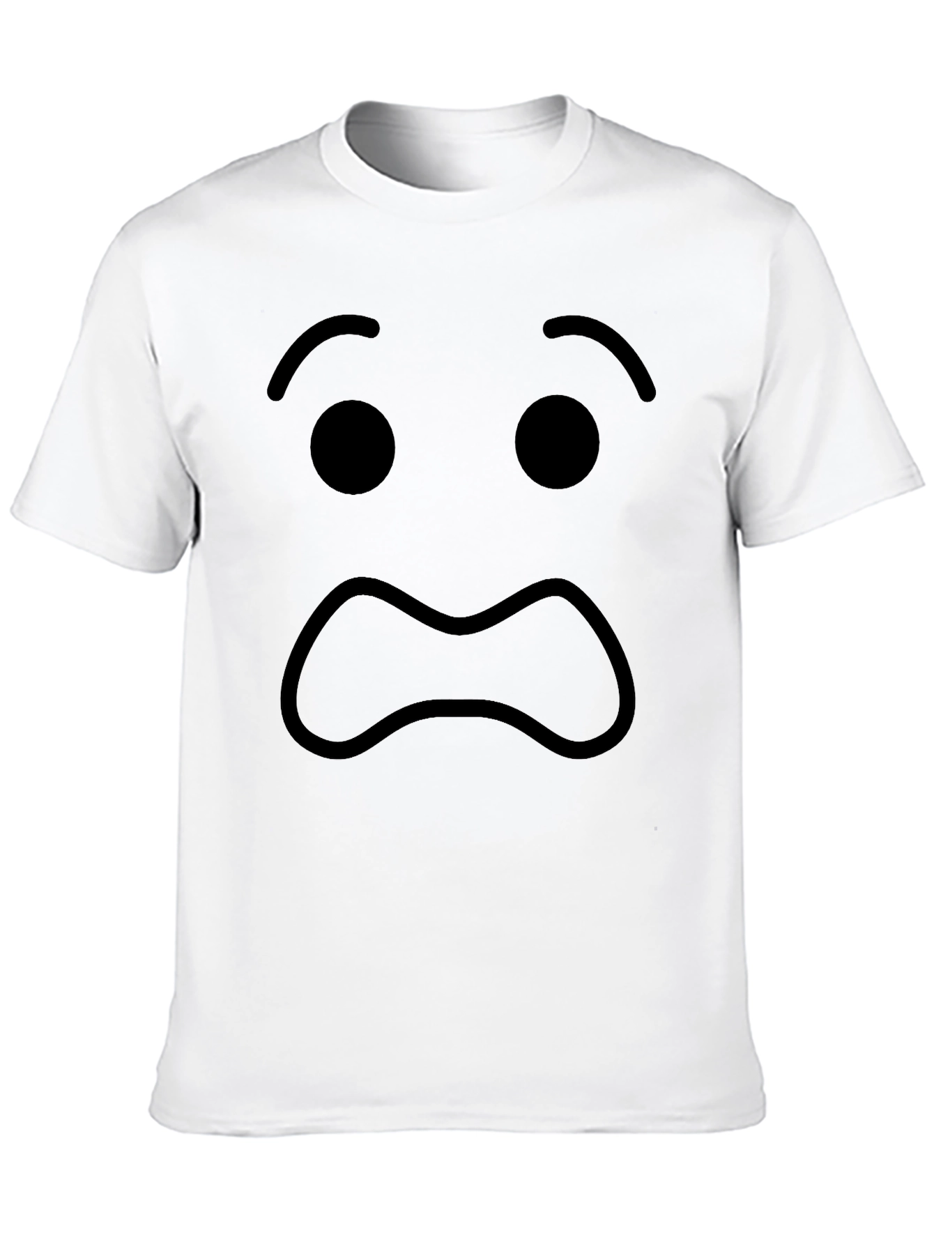 Sad Emoji Black T-Shirt - Express Yourself!