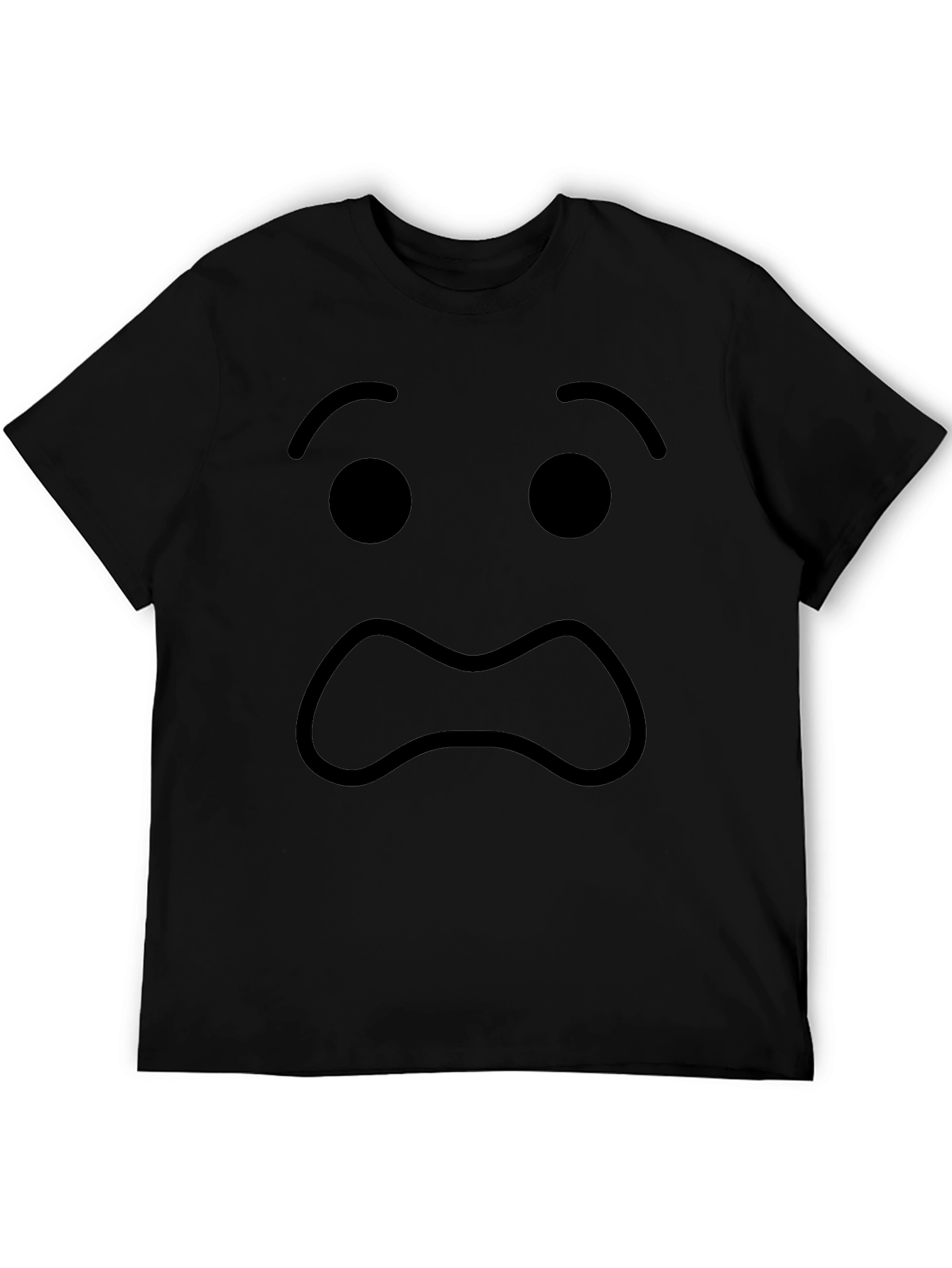 Sad Emoji Black T-Shirt - Express Yourself!