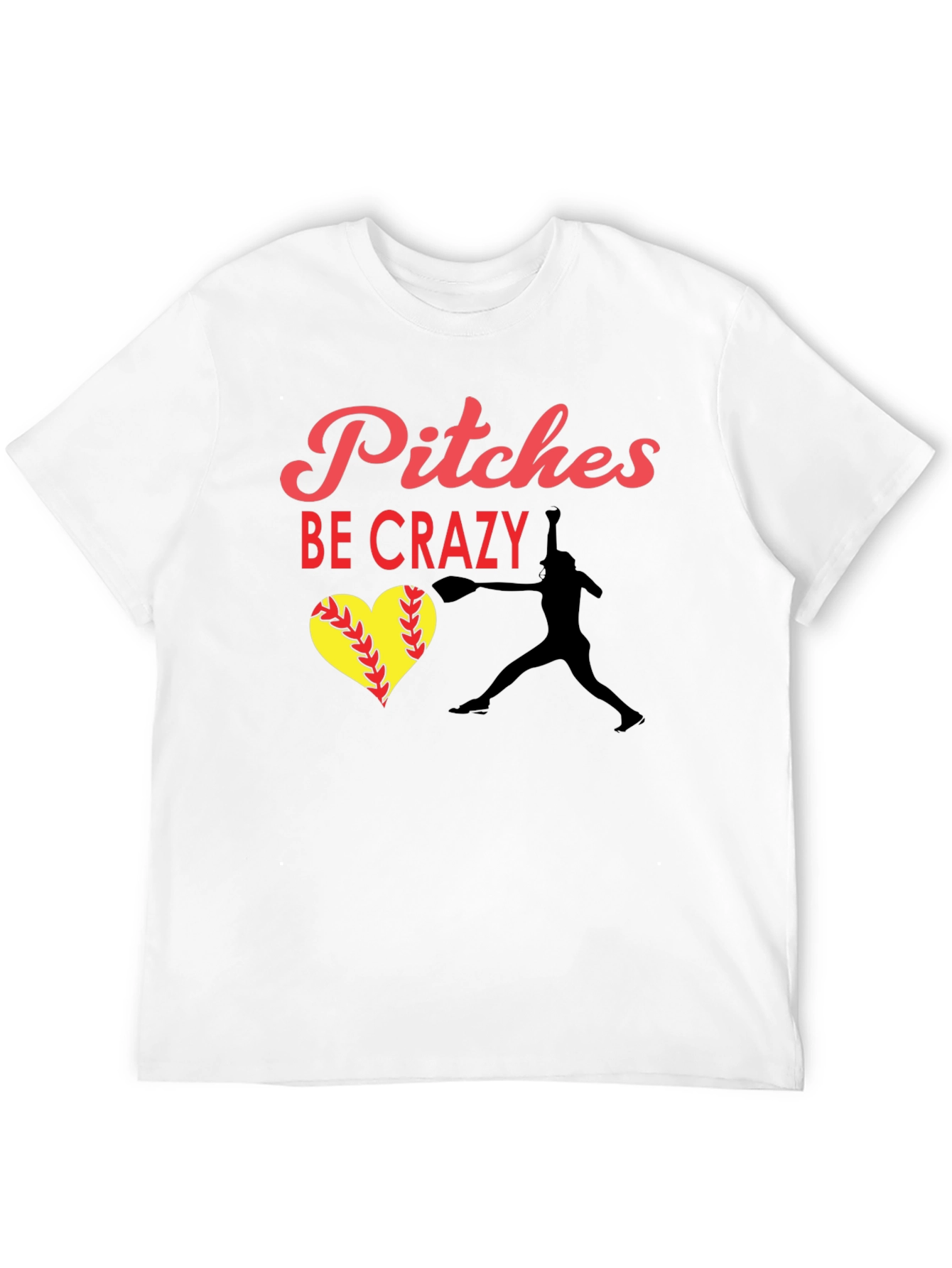 Pitches Be Crazy Softball Graphic Tee
