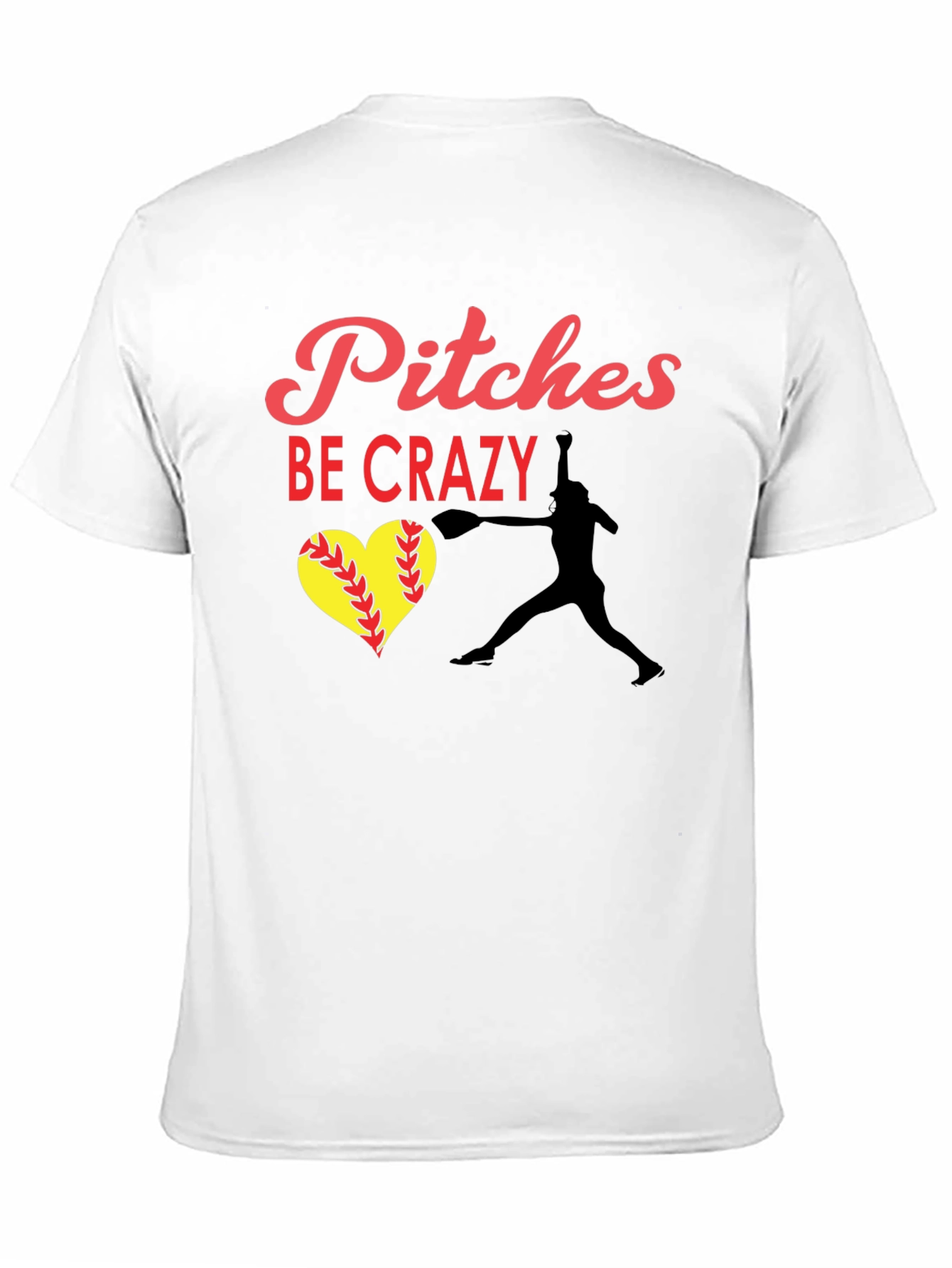 Pitches Be Crazy Softball Graphic Tee