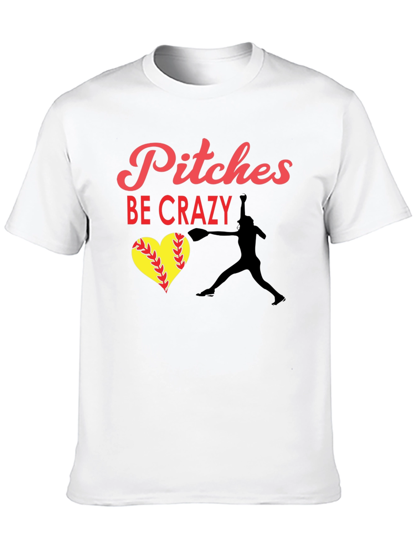 Pitches Be Crazy Softball Graphic Tee