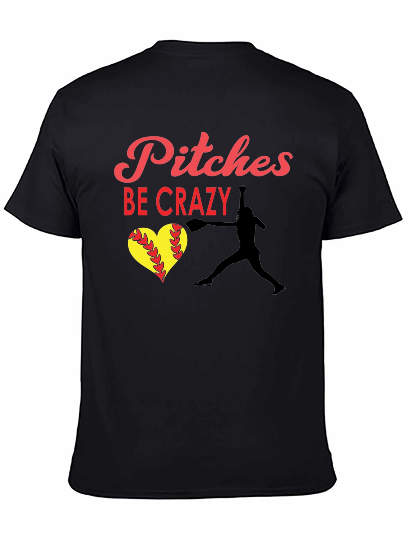 Pitches Be Crazy Softball Graphic Tee
