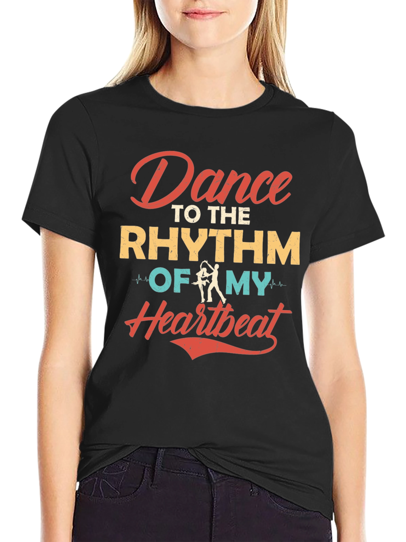 Dance to the Rhythm Heartbeat Graphic Tee