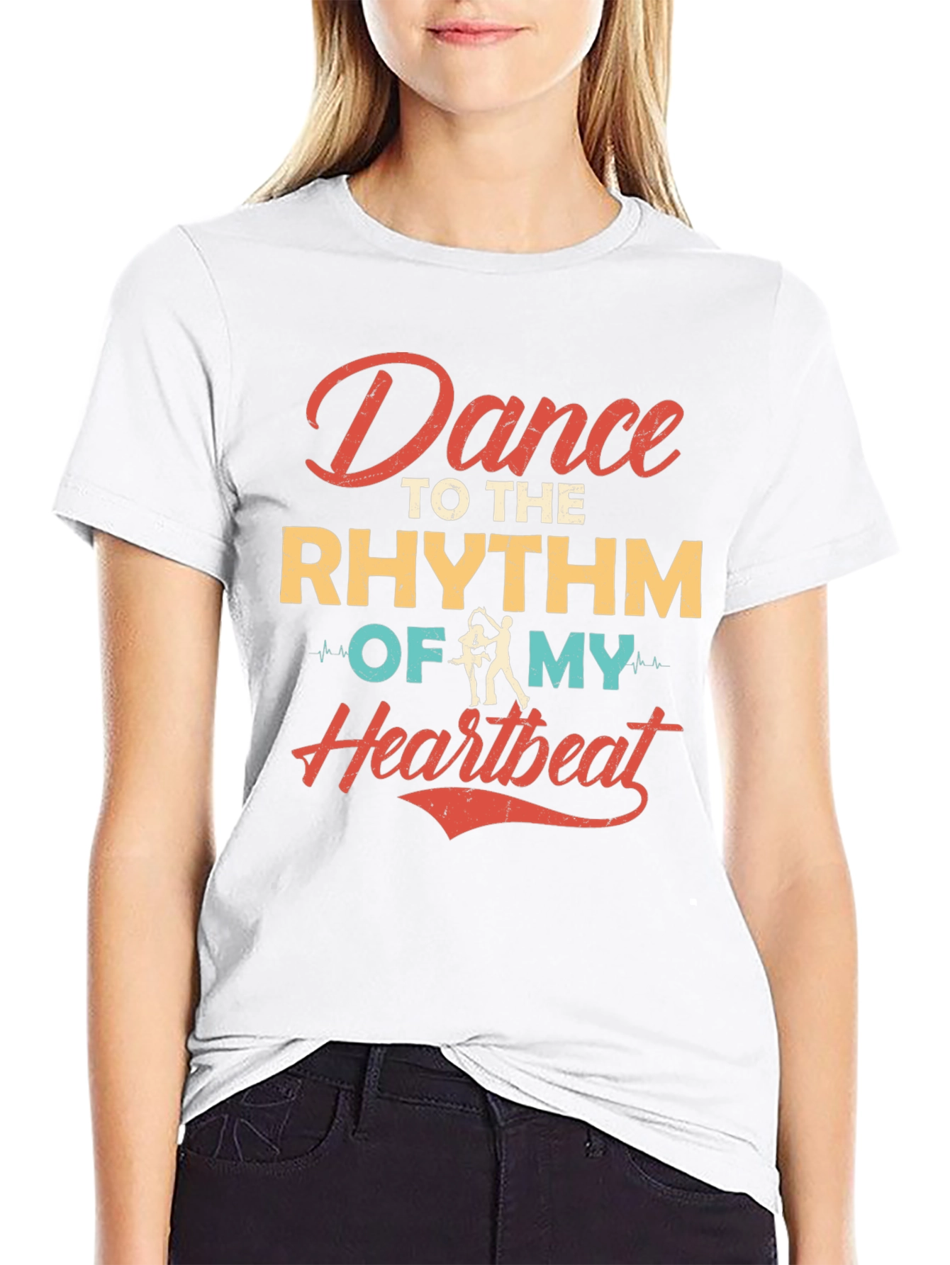 Dance to the Rhythm Heartbeat Graphic Tee