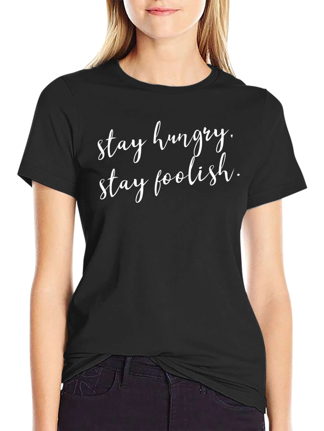 Stay Hungry Stay Foolish Black T-Shirt