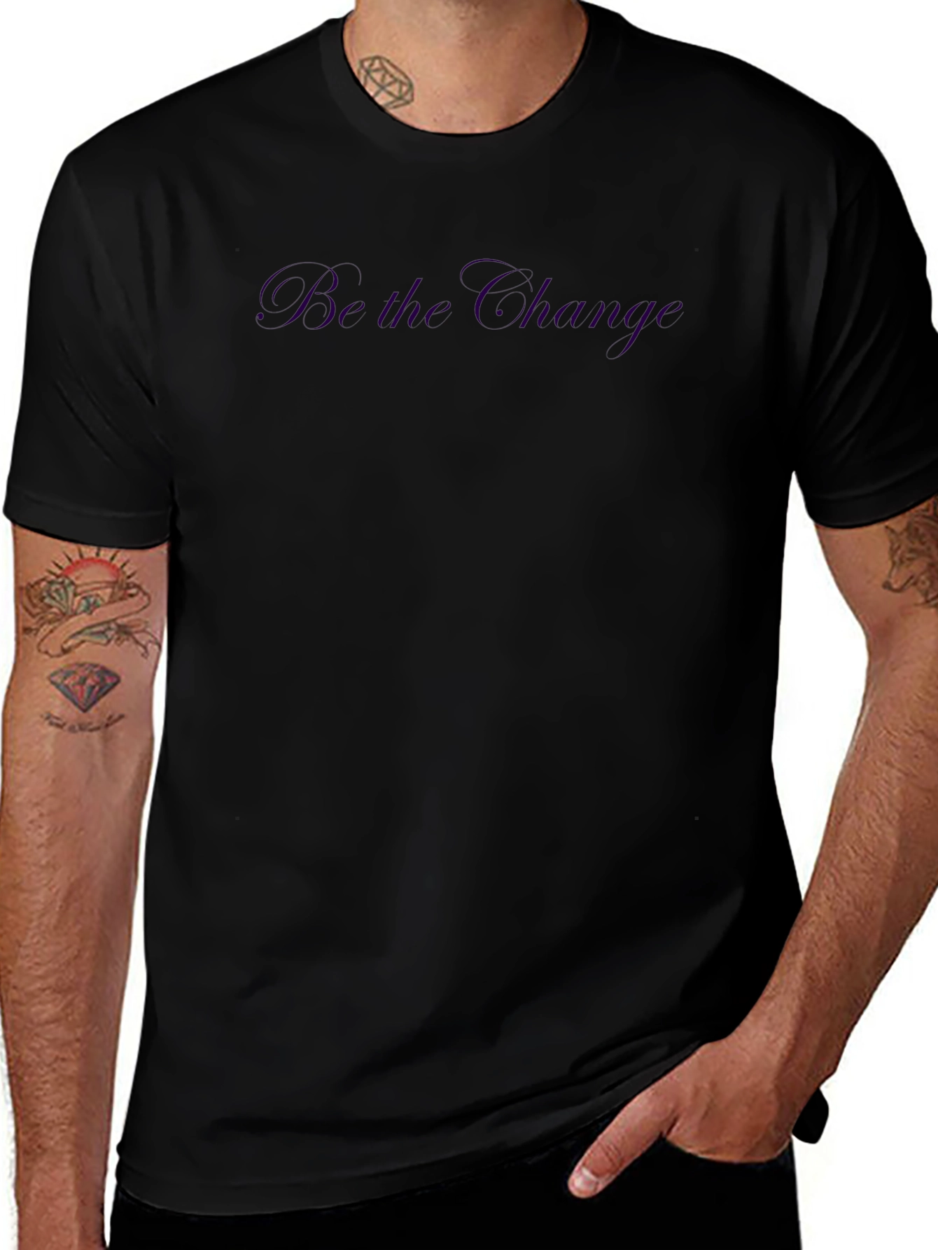 Be the Change Black Crew Neck T-Shirt