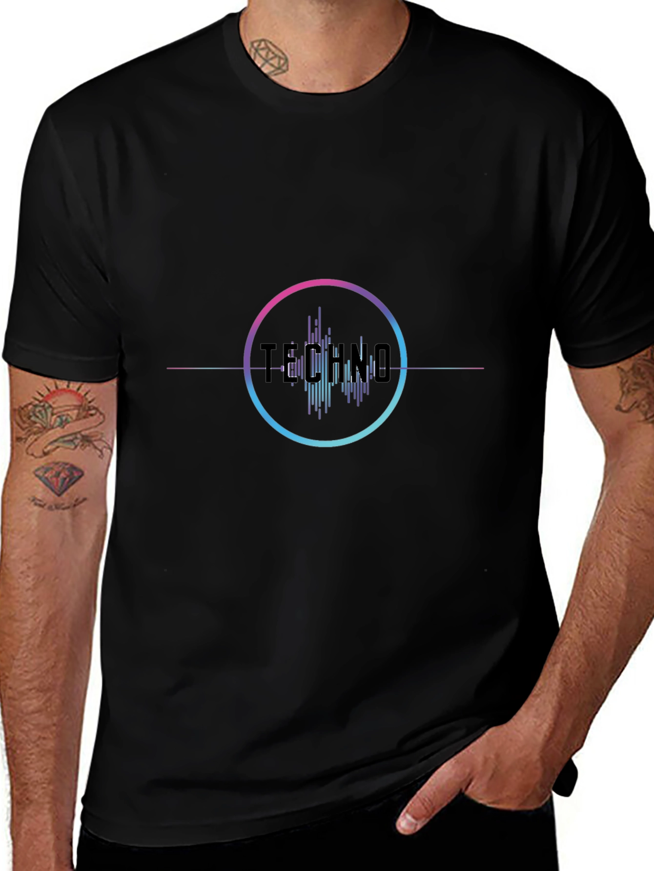 Techno Graphic Black T-Shirt - Stylish Music Apparel