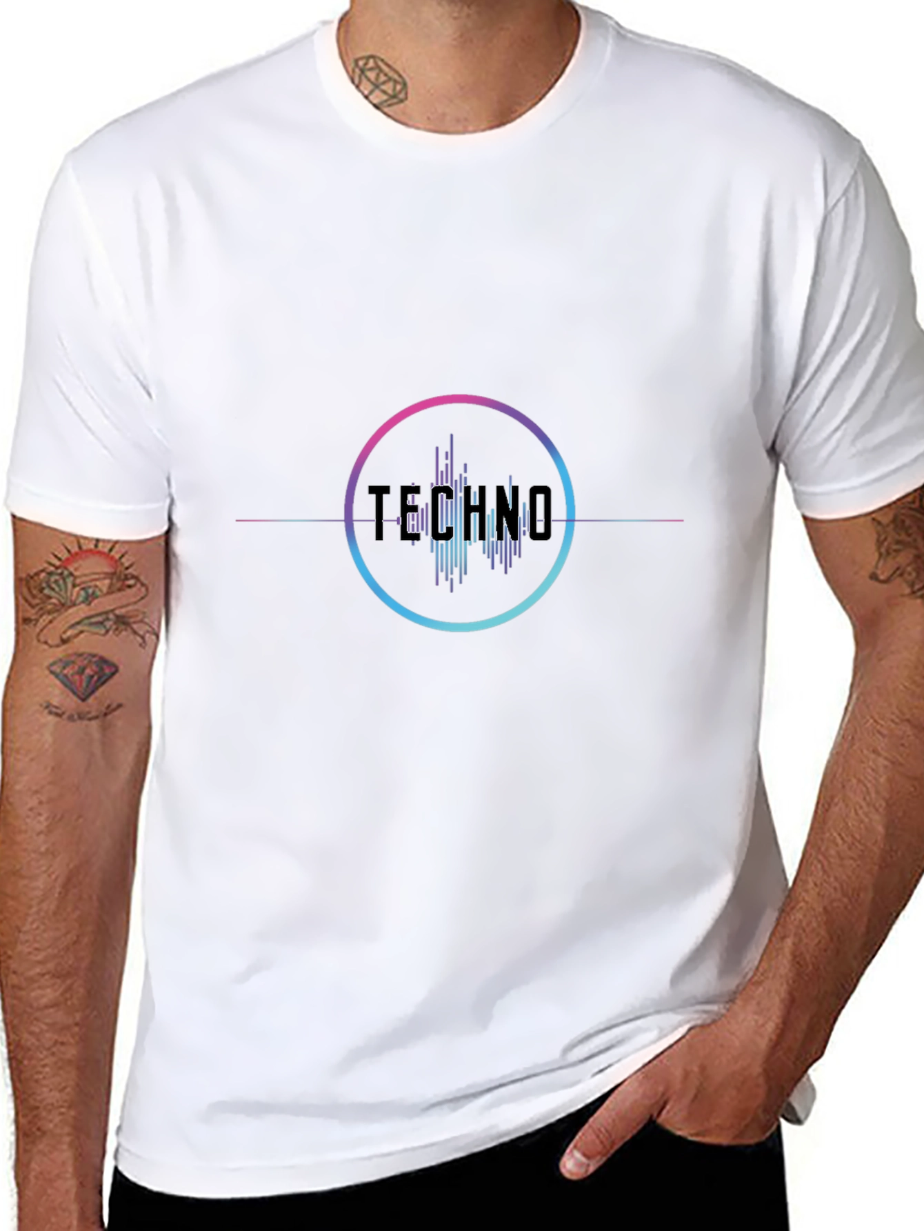 Techno Graphic Black T-Shirt - Stylish Music Apparel