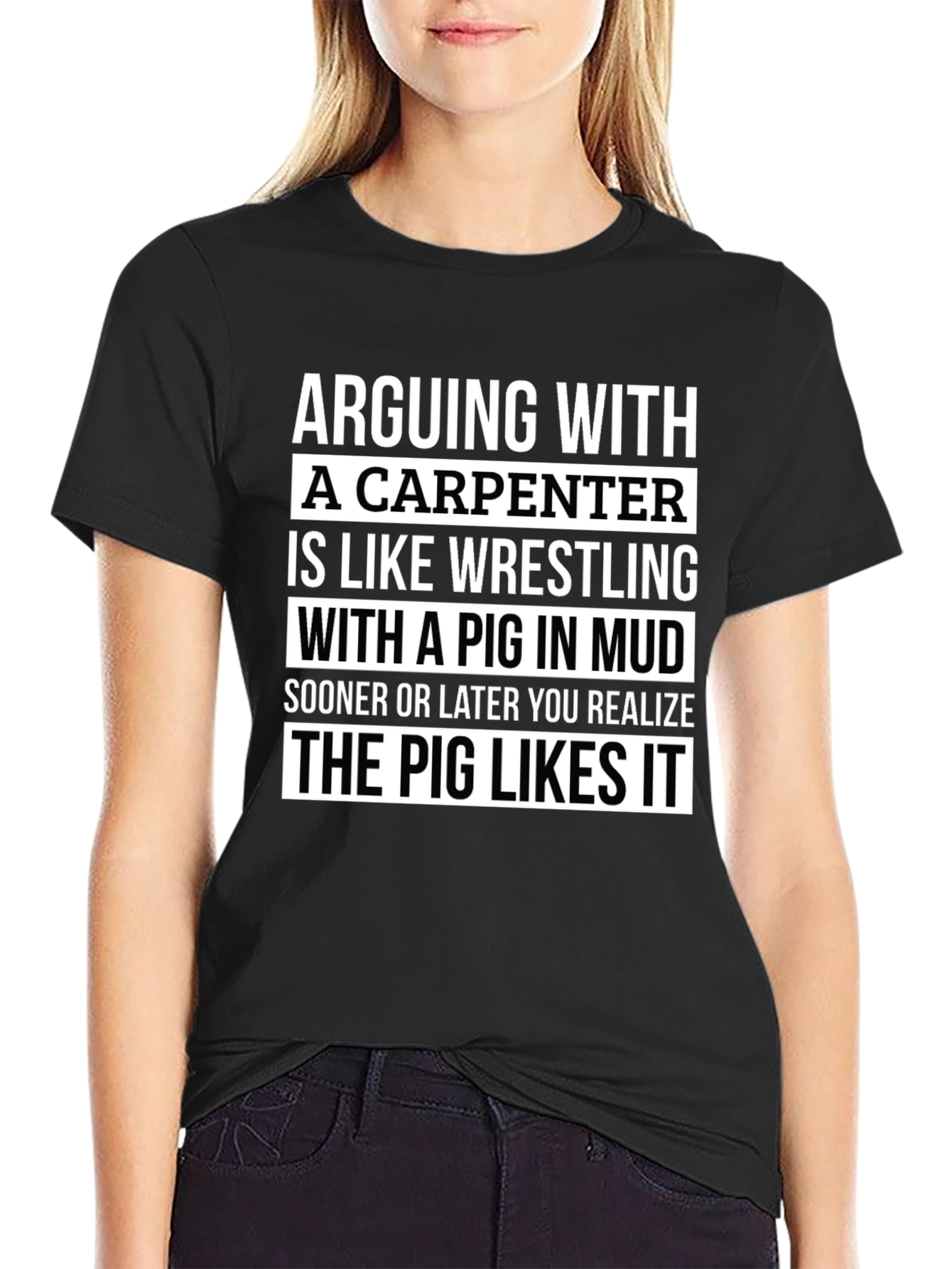 Carpenter Pig Mud Wrestling Graphic T-Shirt