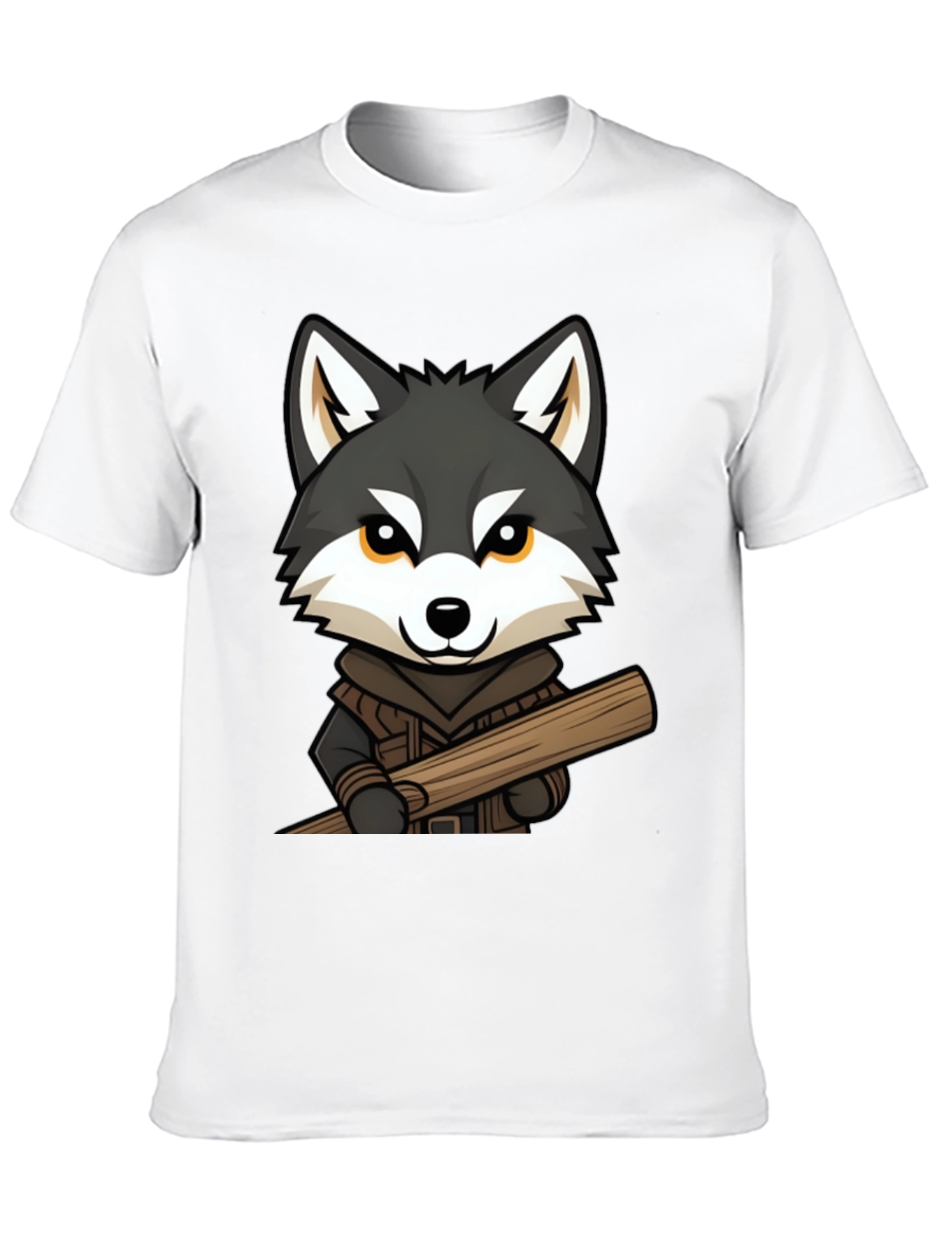 Wolf Lumberjack Cartoon Graphic T-Shirt