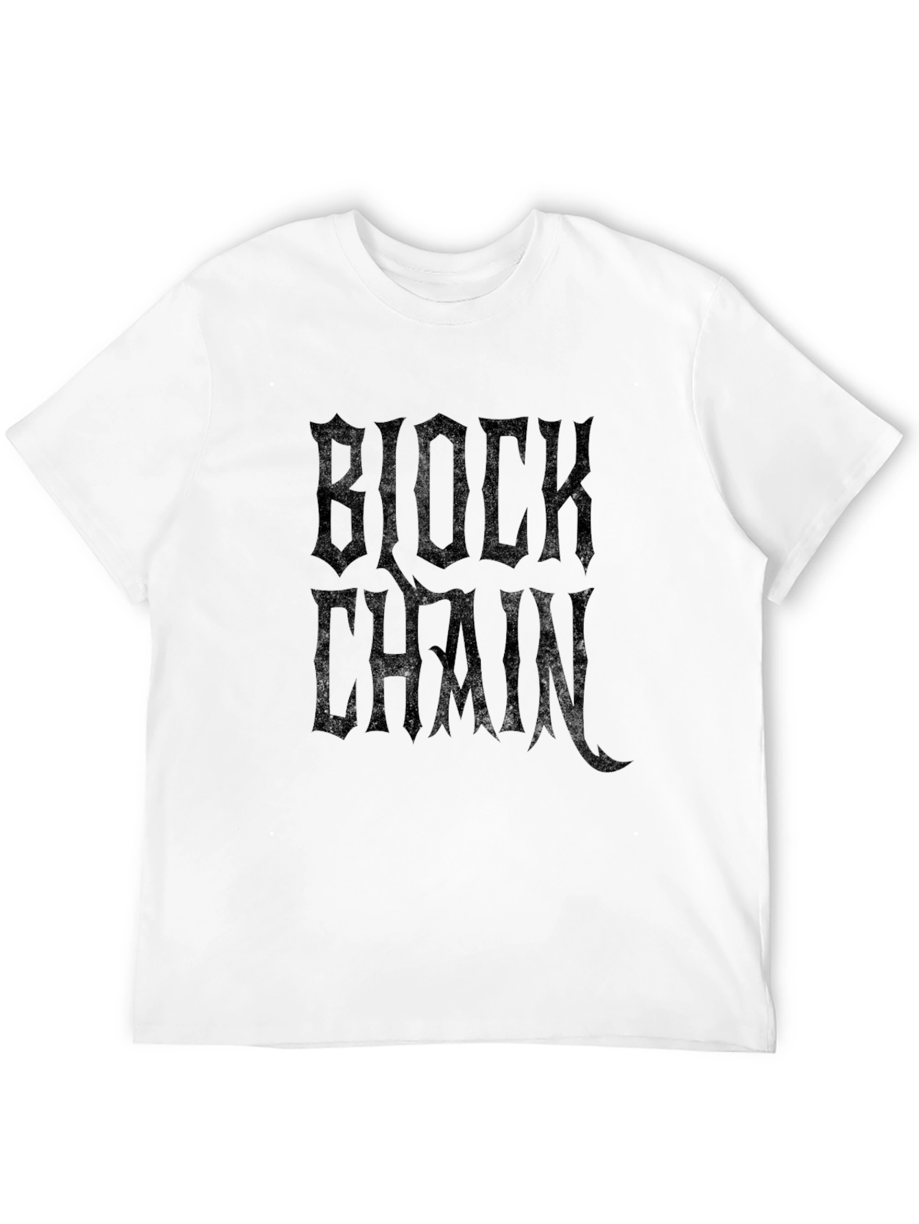 Blockchain Gothic Text Black T-Shirt
