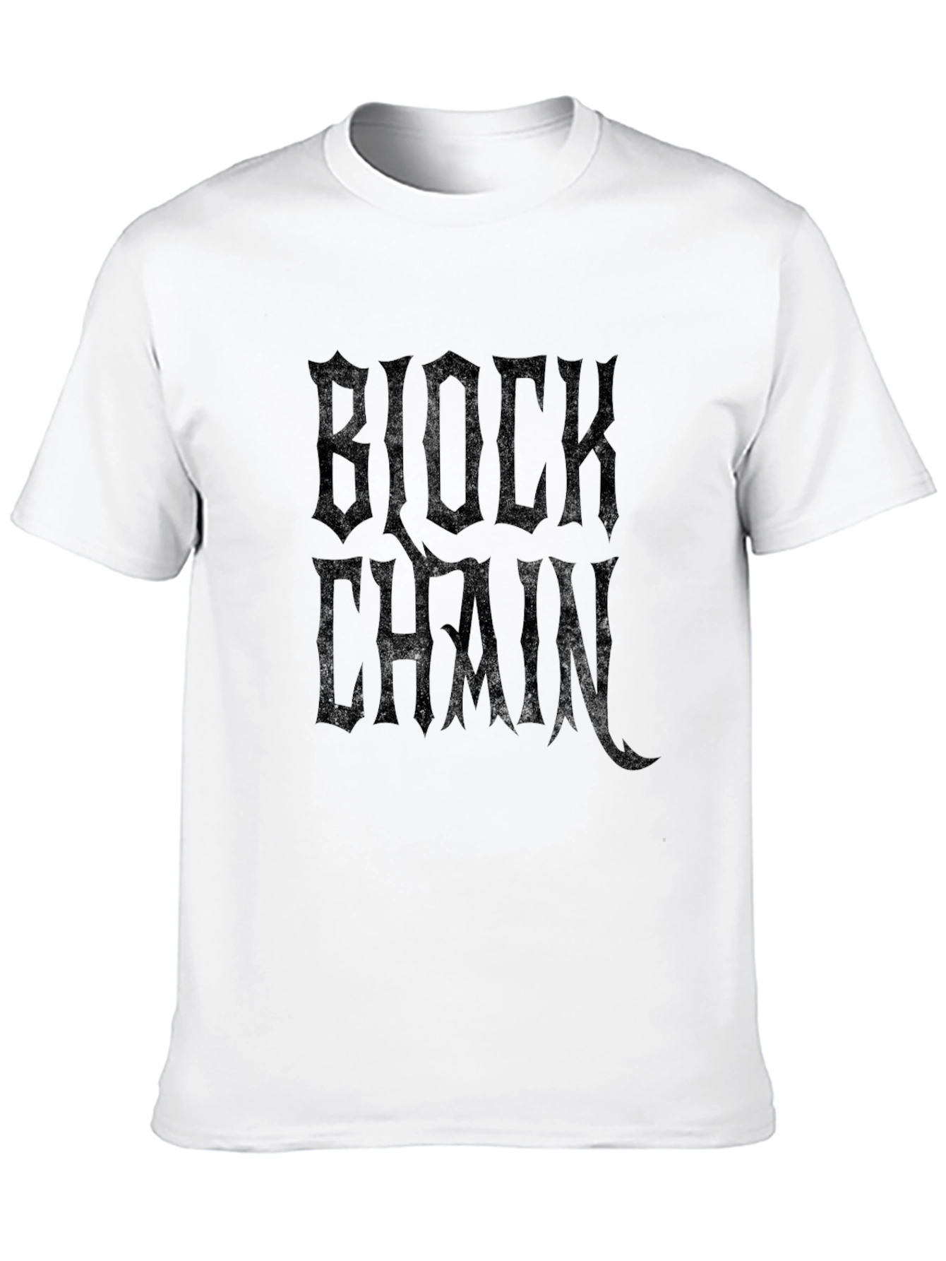 Blockchain Gothic Text Black T-Shirt