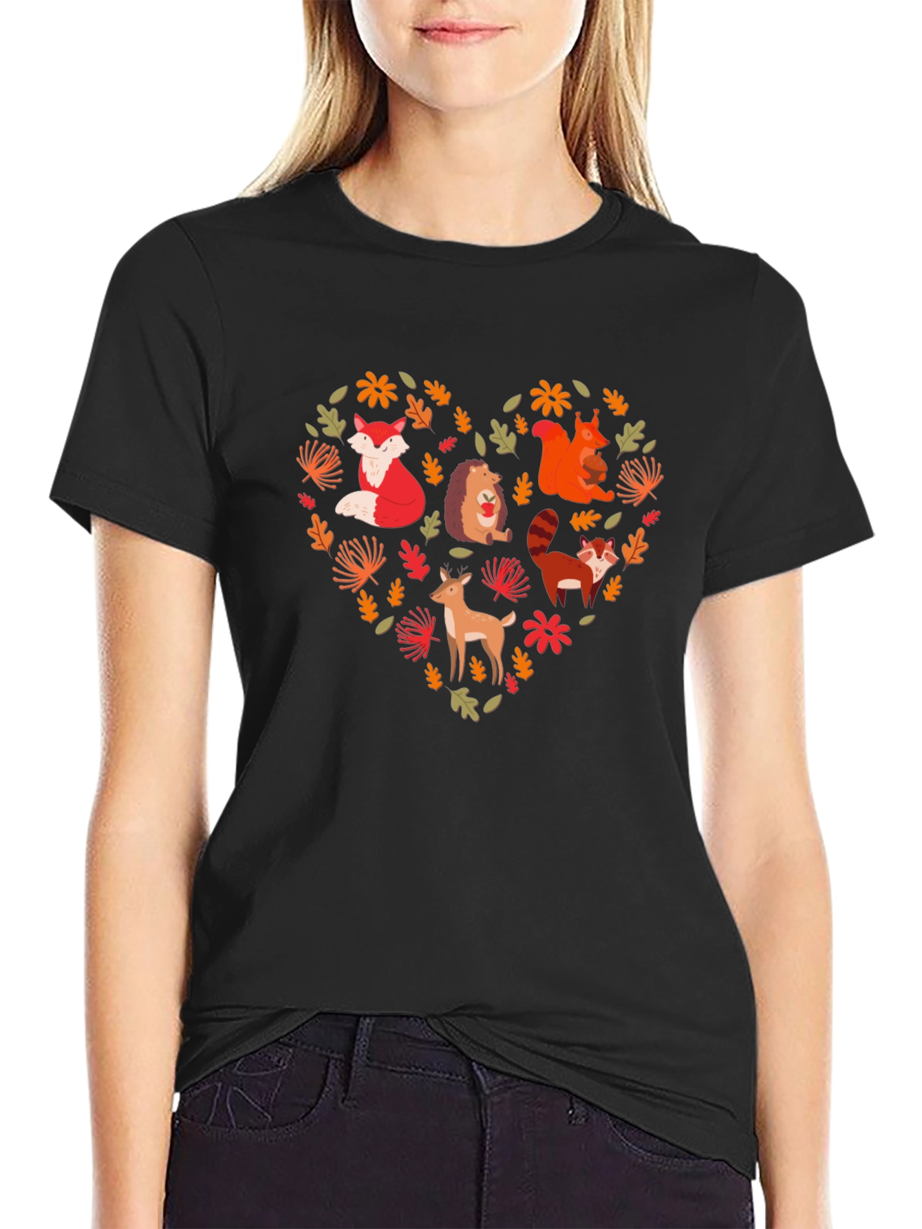 Forest Animal Heart Graphic Tee