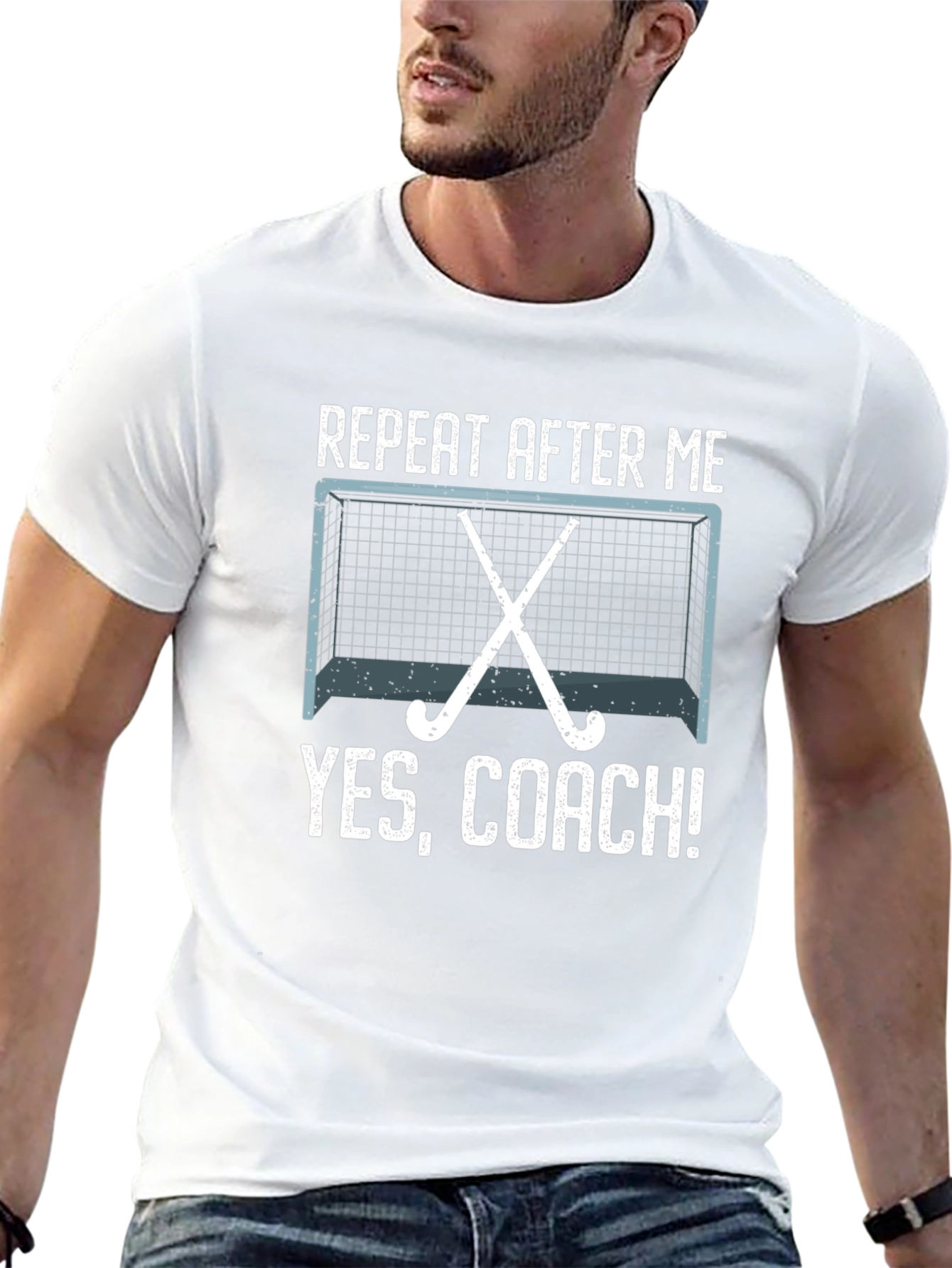 Funny Hockey Coach T-Shirt - Repeat After Me