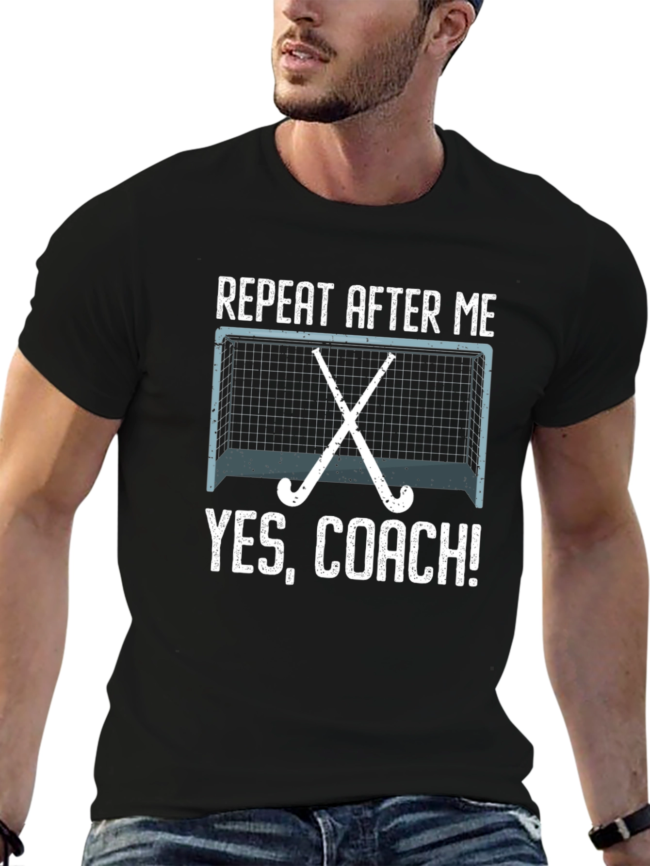 Funny Hockey Coach T-Shirt - Repeat After Me