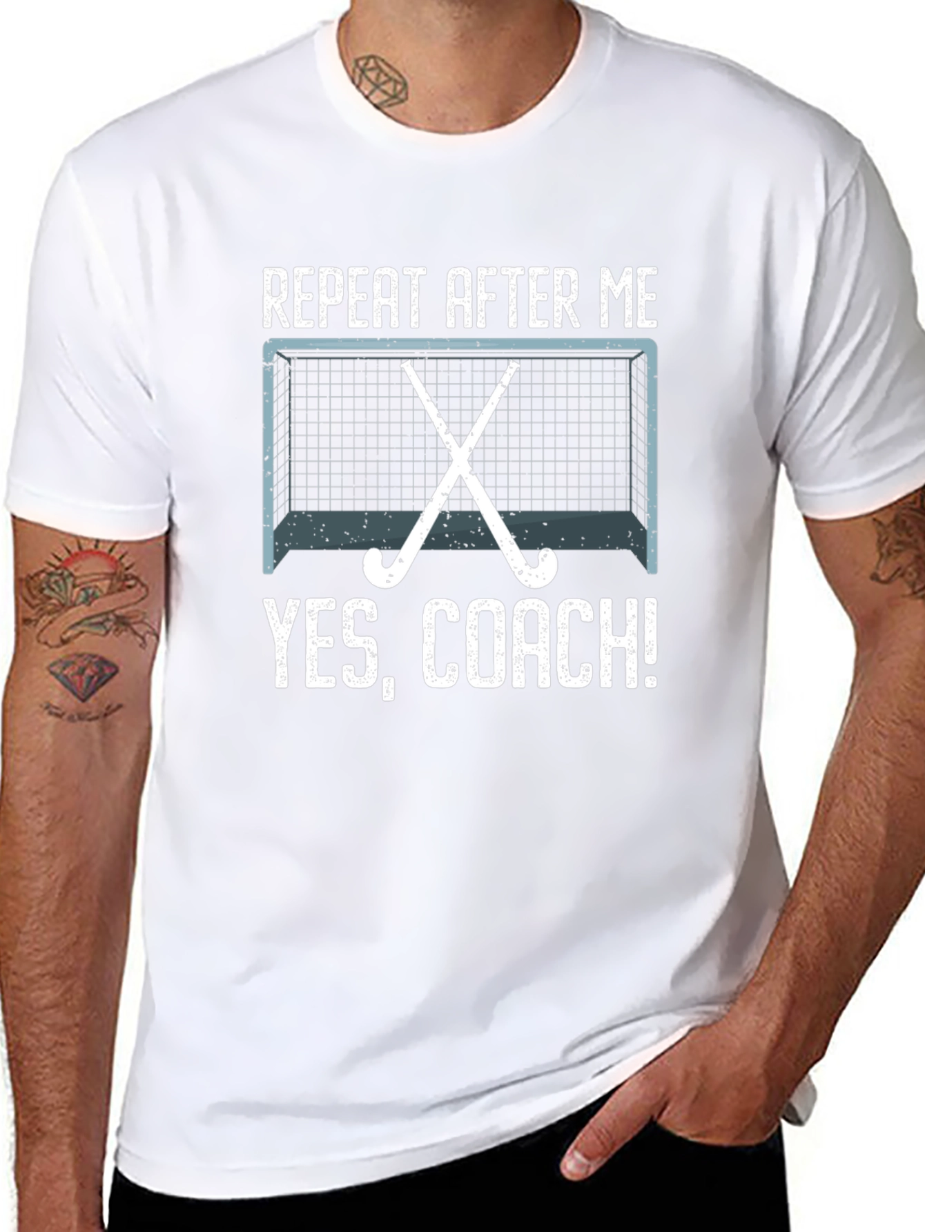 Funny Hockey Coach T-Shirt - Repeat After Me