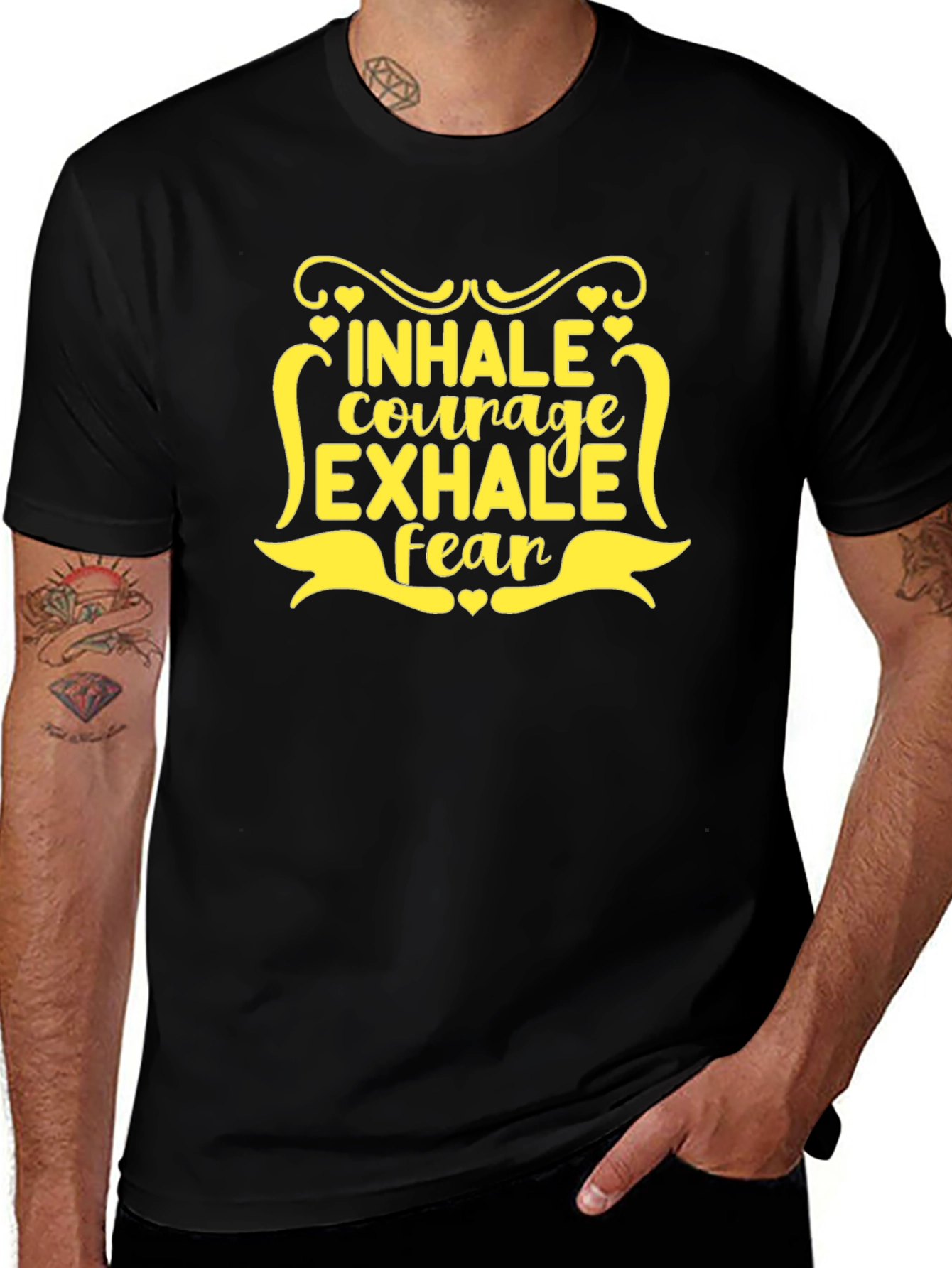 Inhale Courage Exhale Fear Black T-Shirt