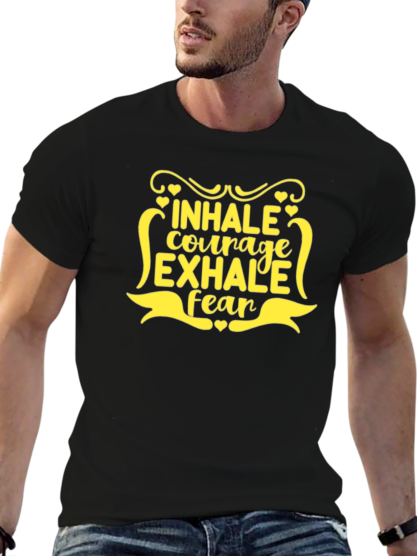 Inhale Courage Exhale Fear Black T-Shirt