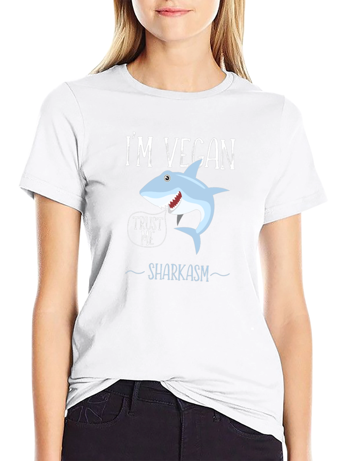 Vegan Shark T-Shirt - Funny Sharkasm Tee