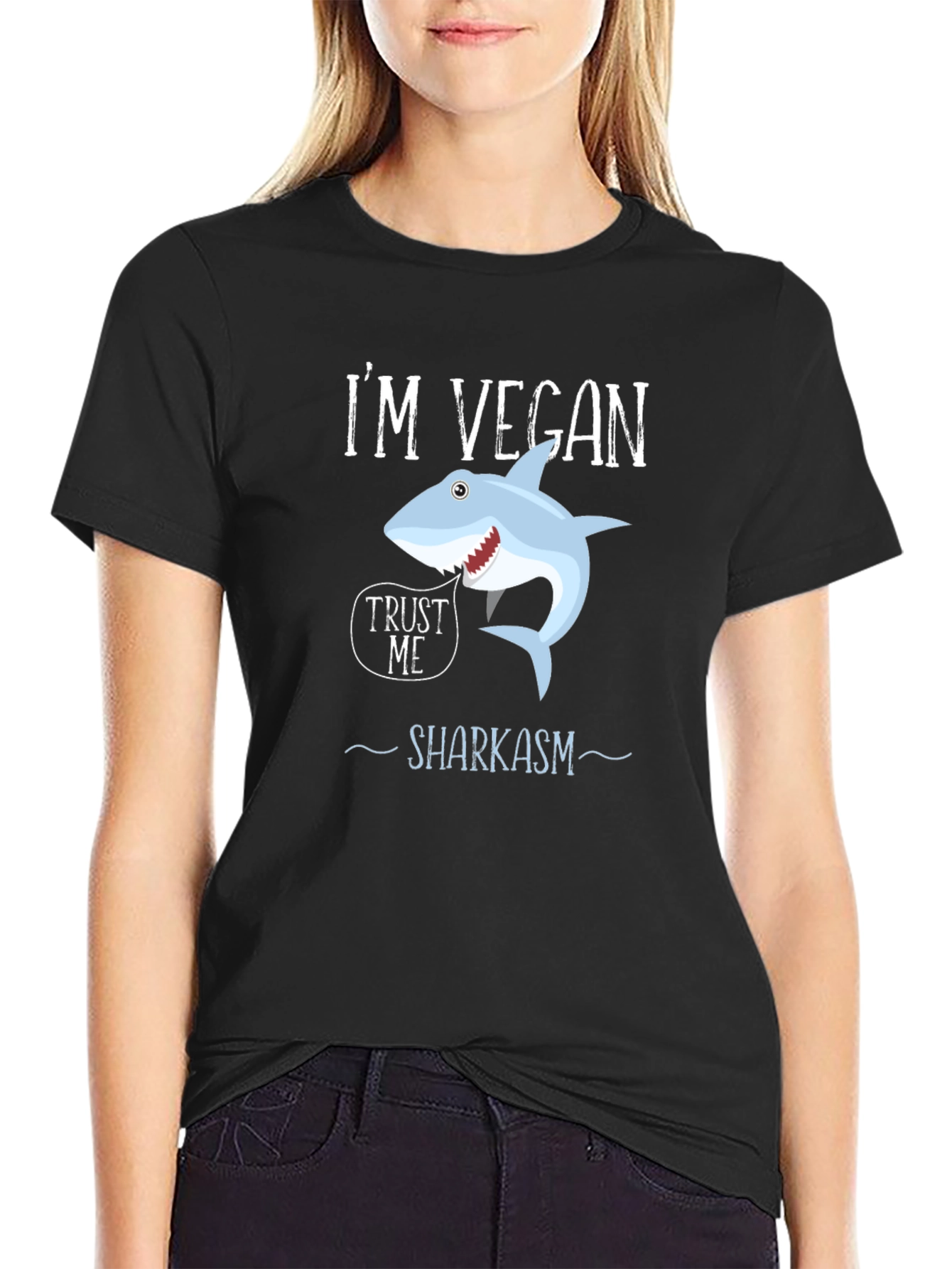 Vegan Shark T-Shirt - Funny Sharkasm Tee