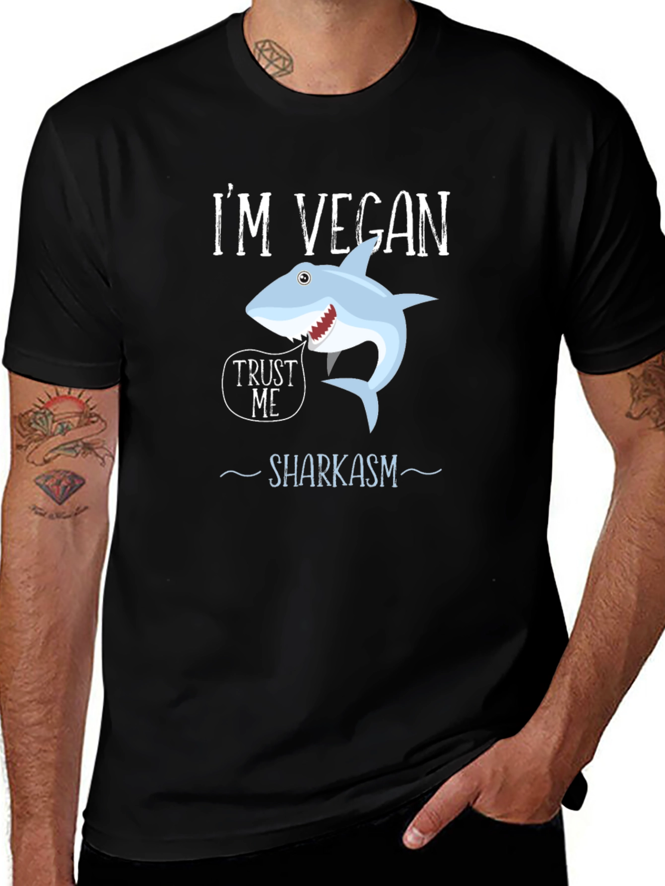Vegan Shark T-Shirt - Funny Sharkasm Tee
