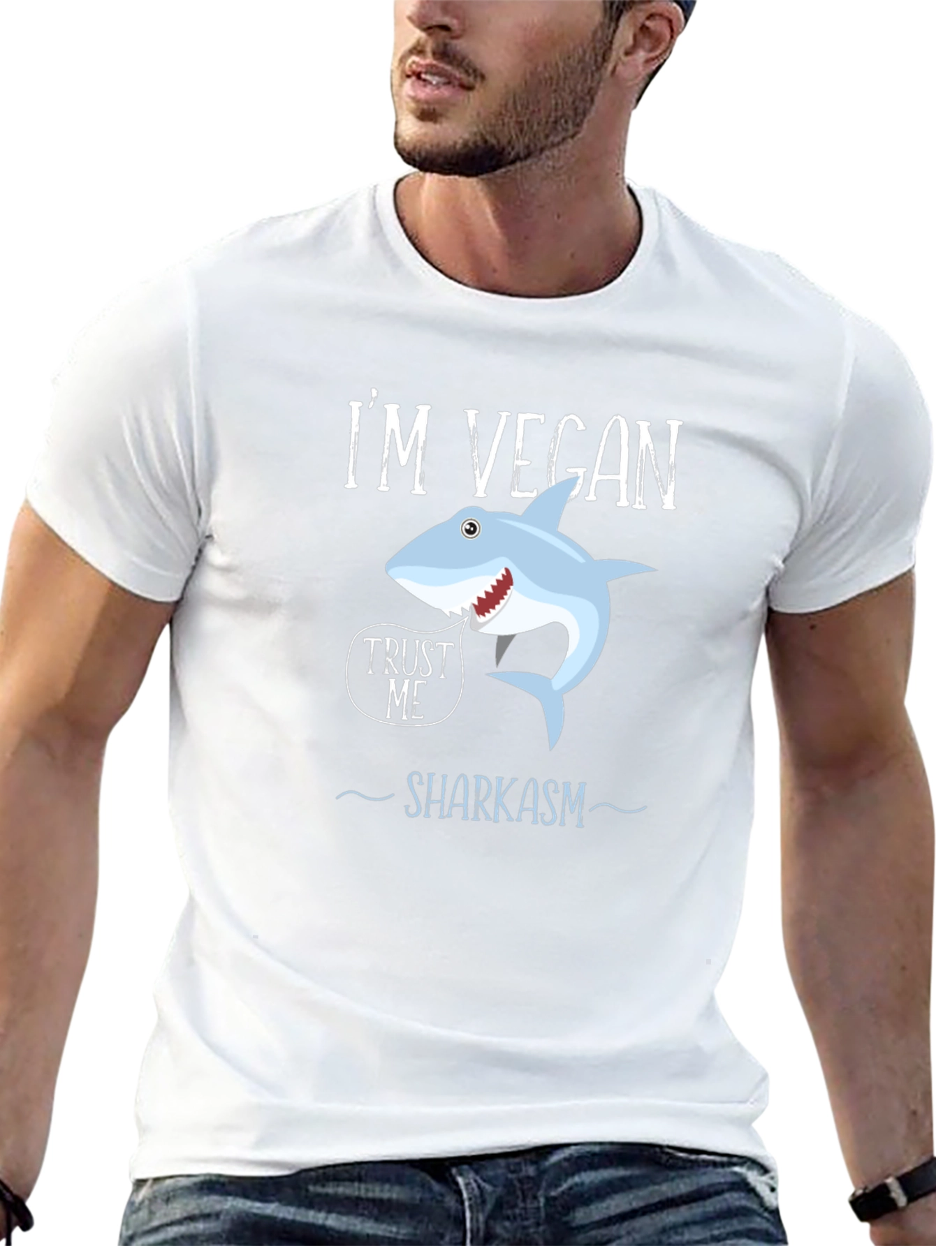 Vegan Shark T-Shirt - Funny Sharkasm Tee