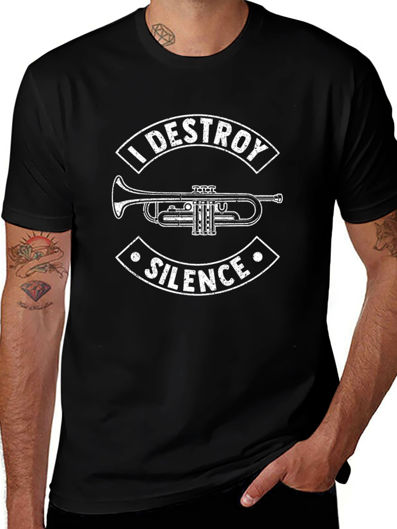 I Destroy Silence Trumpet T-Shirt - Musician Tee