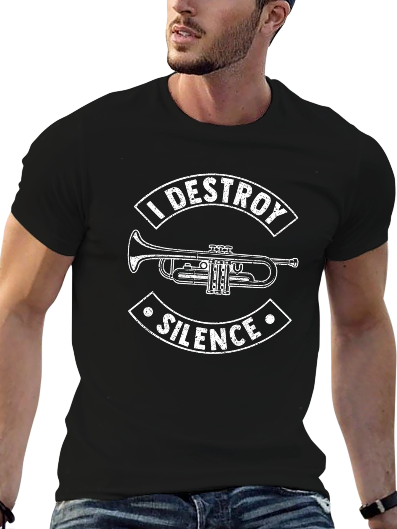 I Destroy Silence Trumpet T-Shirt - Musician Tee