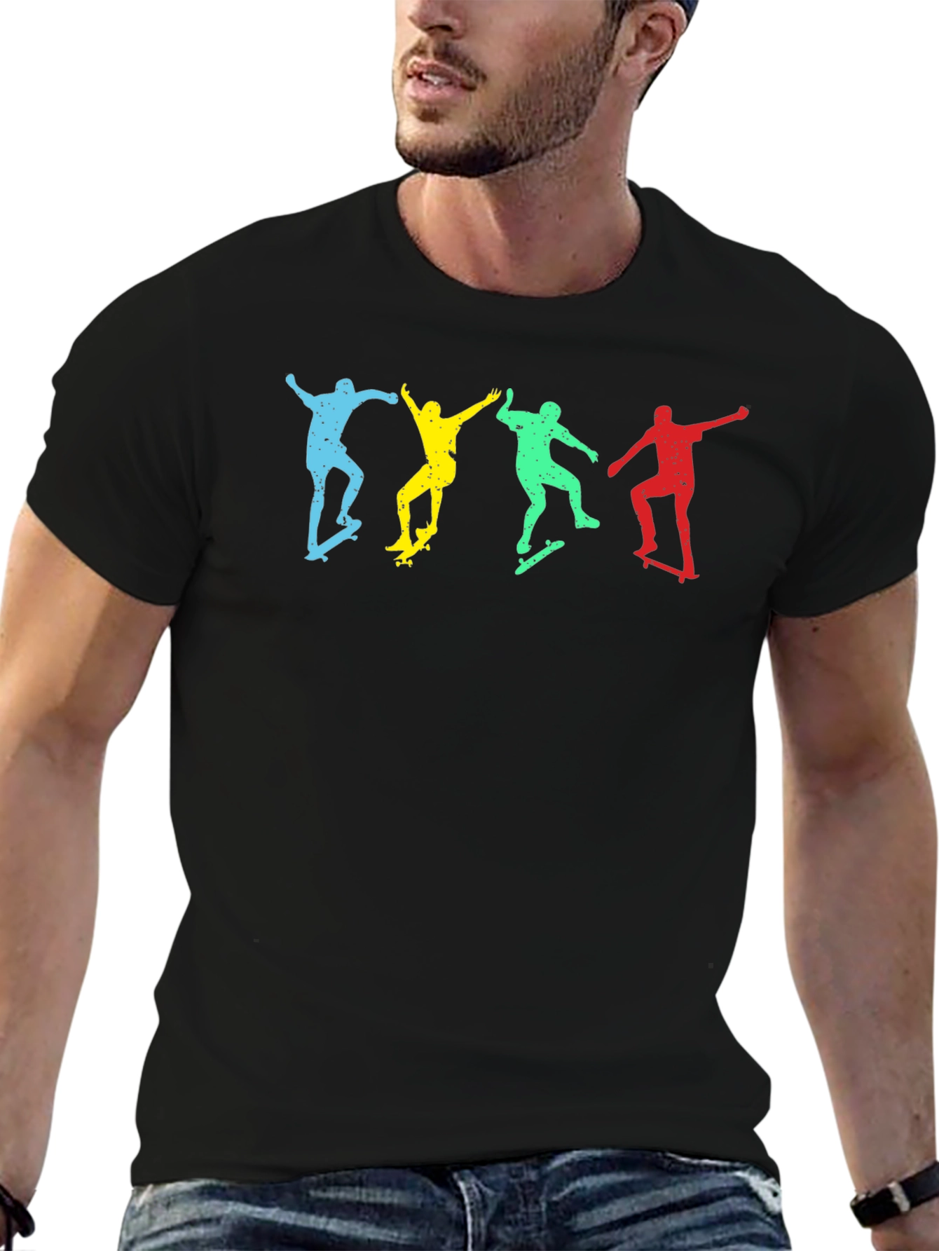 Skateboarder Silhouette Graphic T-Shirt