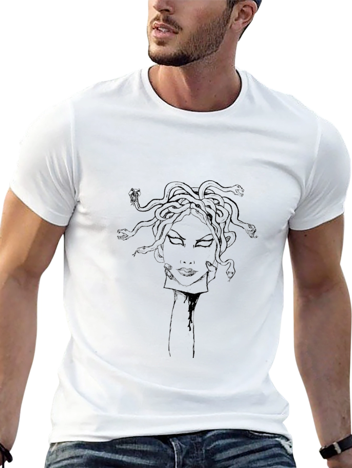 Medusa Graphic Tee - Black Cotton Blend